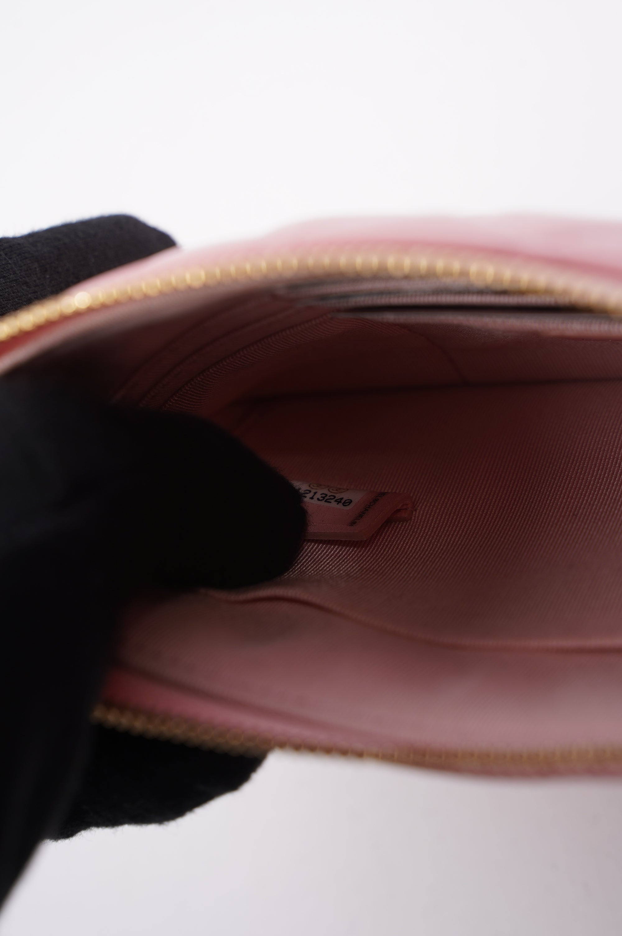 Chanel Womens Lambskin O Case Pink Small