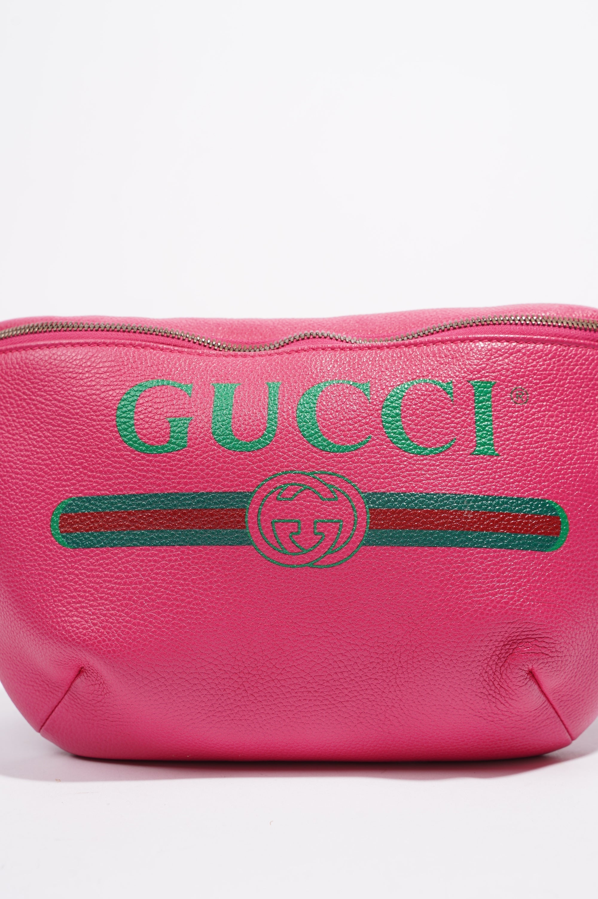 Gucci Womens Logo Belt Bag Pink Leather