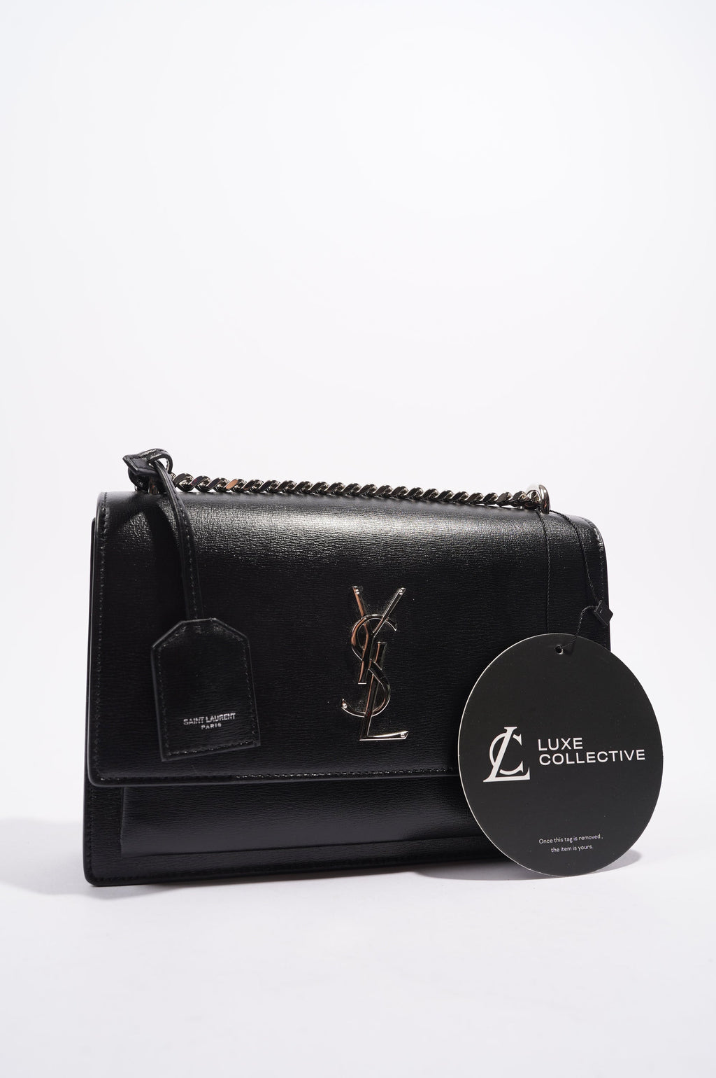 Saint Laurent Womens Sunset Chain Bag Black Medium