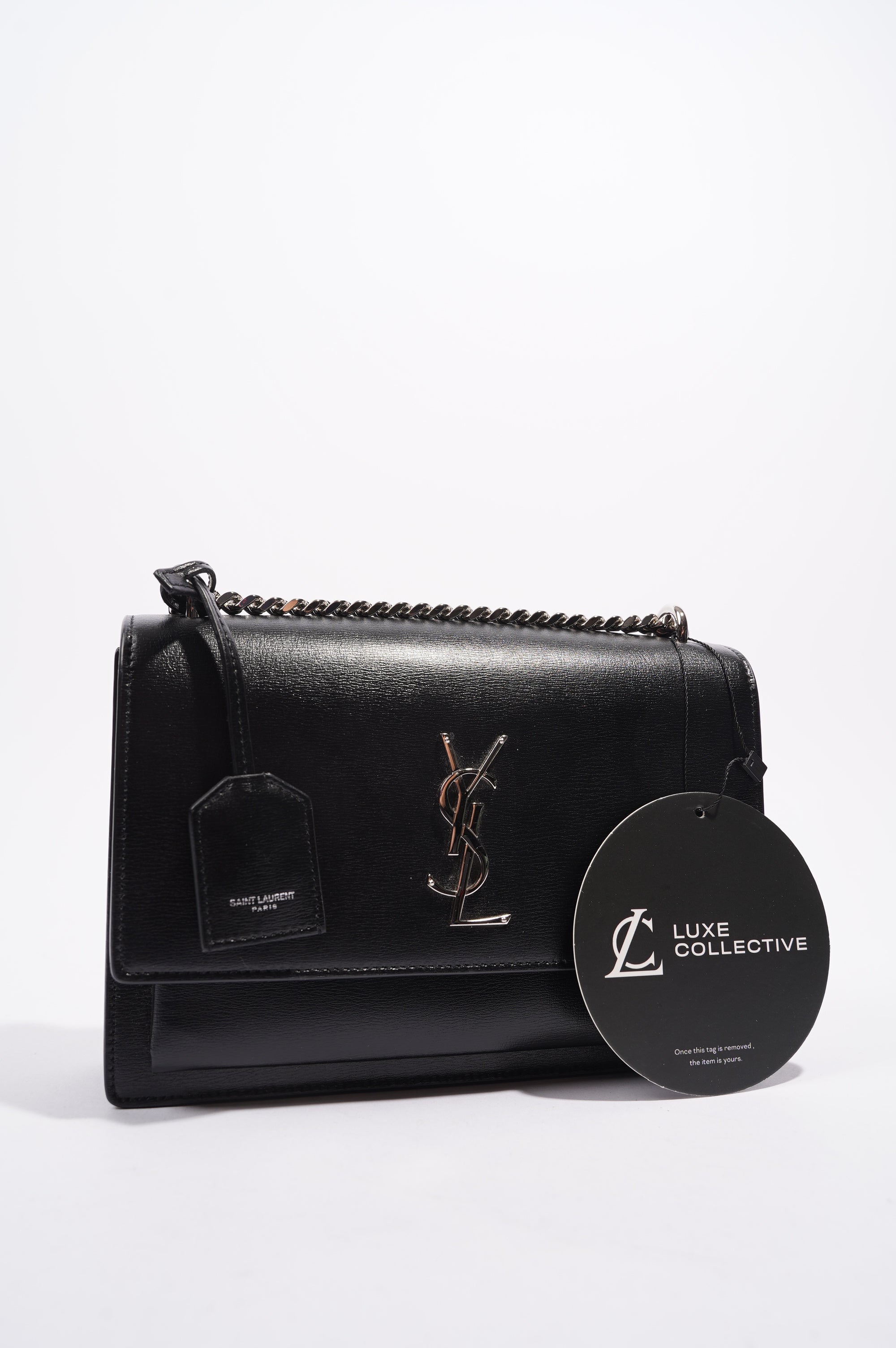 Saint Laurent Womens Sunset Chain Bag Black Medium