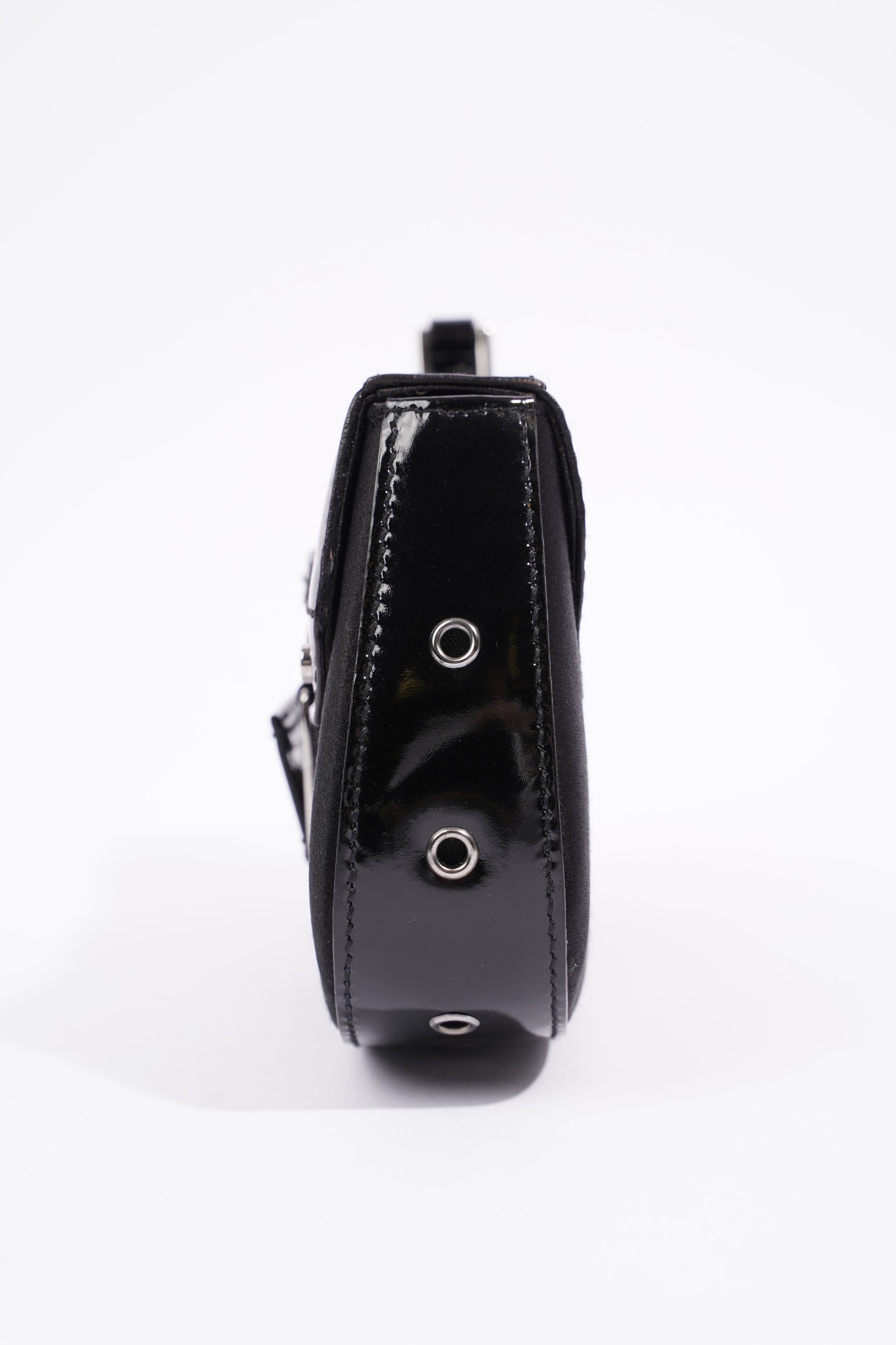 Christian Dior Street Chic Pouch Black Satin / Patent Leather