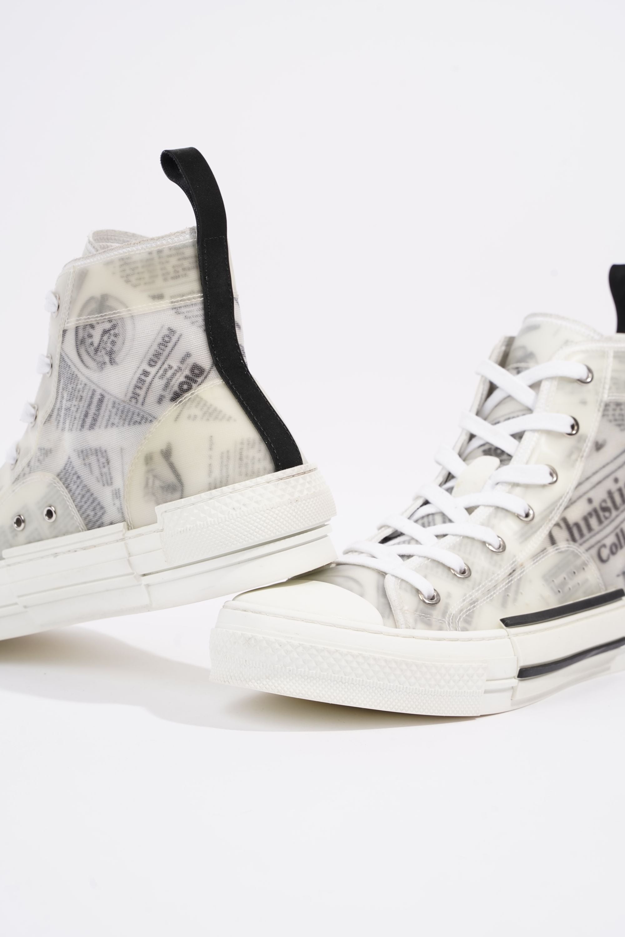 Christian Dior Men B23 White / Black Paper Print EU 41.5 / UK 7.5