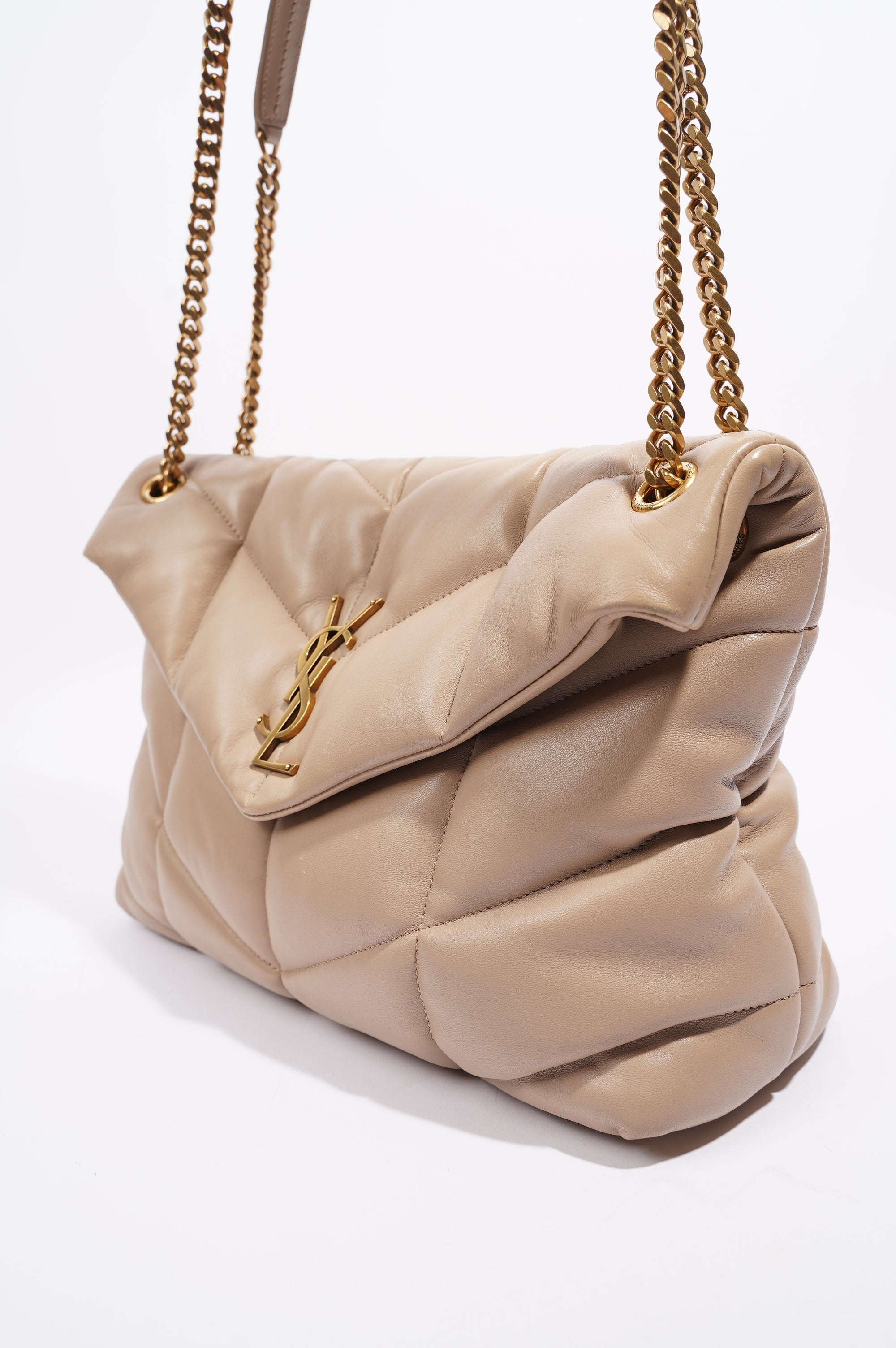 Saint Laurent Womens Lou Lou Beige Medium