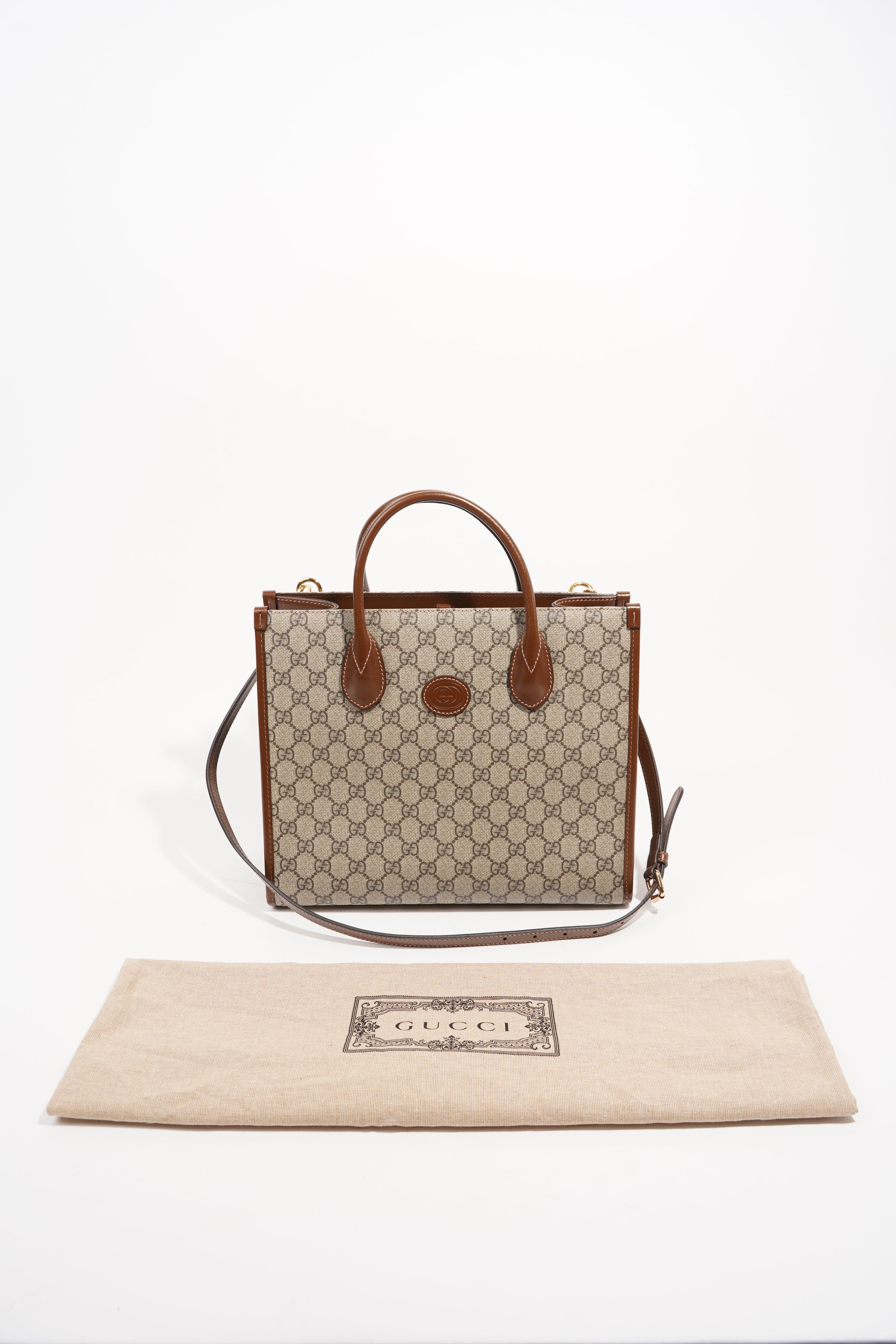 Gucci Womens Top Handle GG Tote Supreme Small