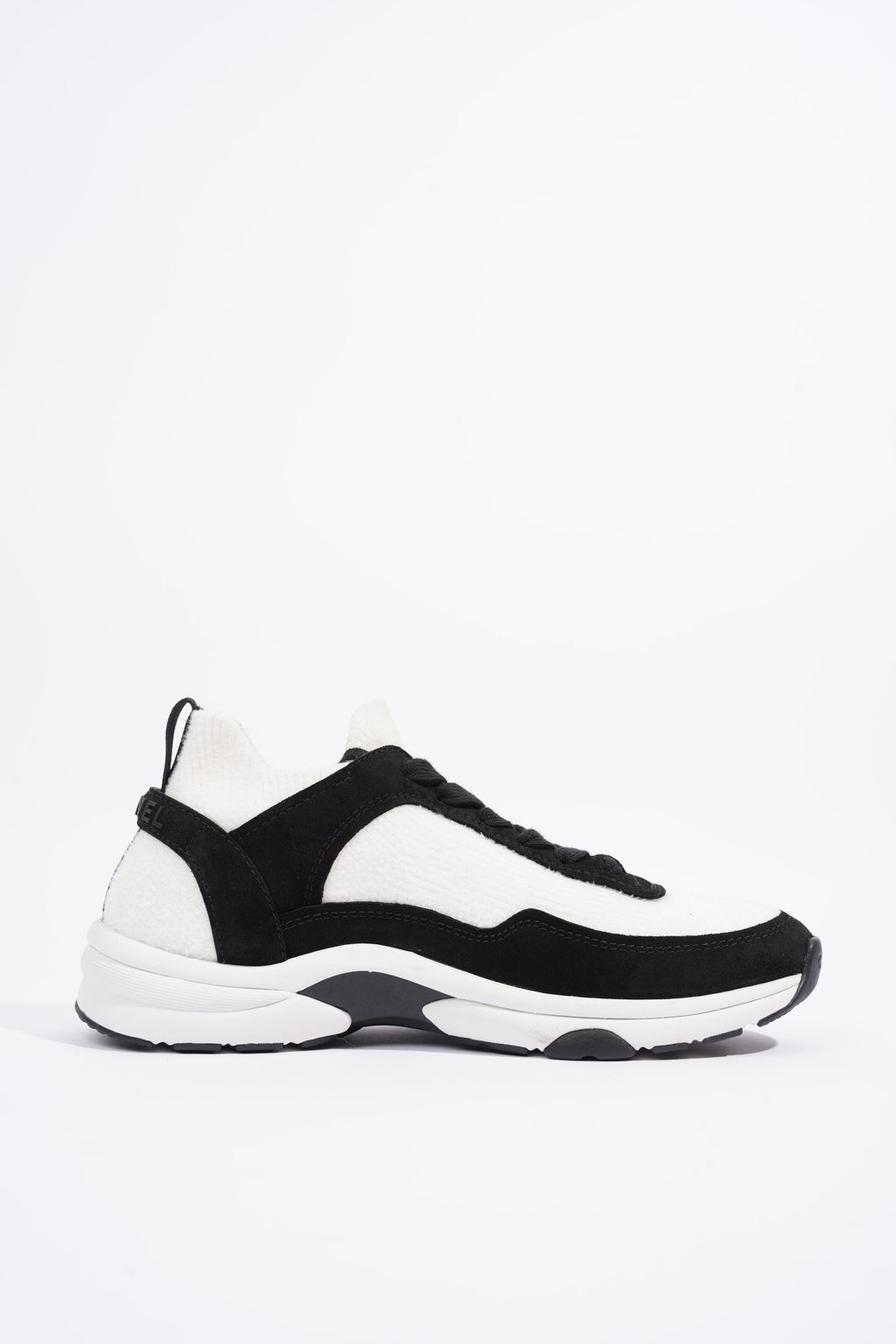 Chanel Womens Runners White and Black Fabric EU 37.5 / UK 4.5