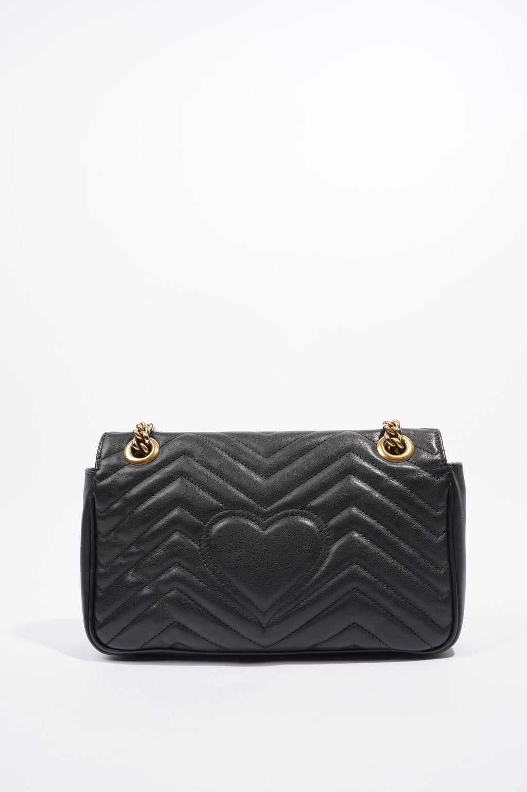 Gucci Womens Marmont Flap Black Gold Small