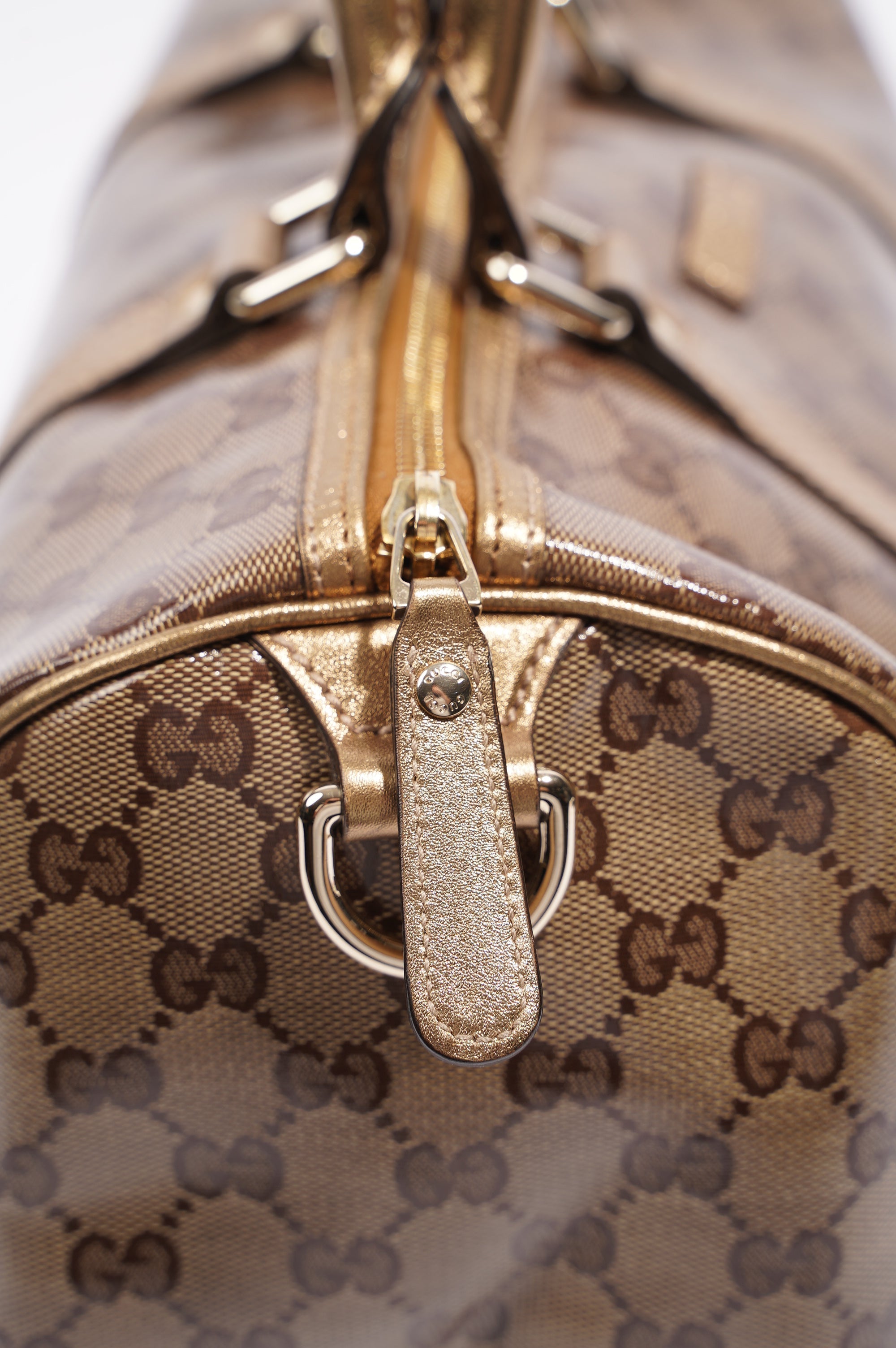 Gucci Womens Boston Bag Medium Coated Monogram