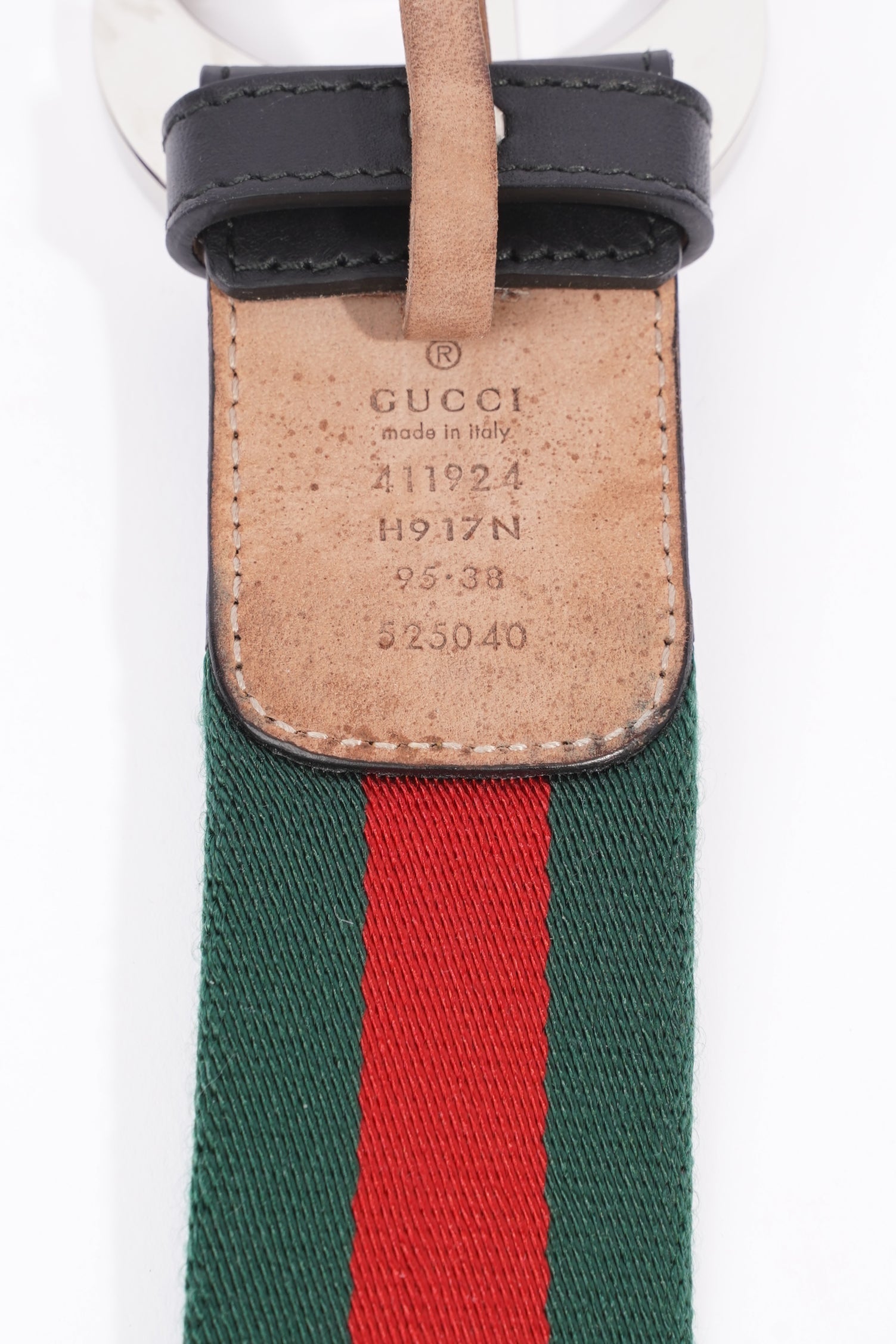 Gucci Mens Interlocking Belt Green / Red 95cm - 38"