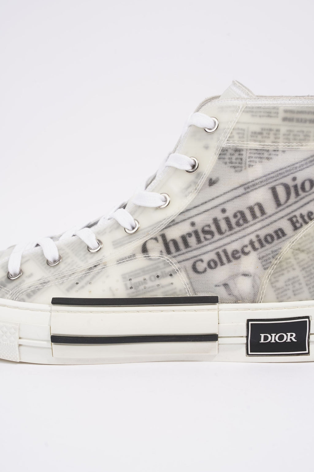 Christian Dior Men B23 White / Black Paper Print EU 41.5 / UK 7.5