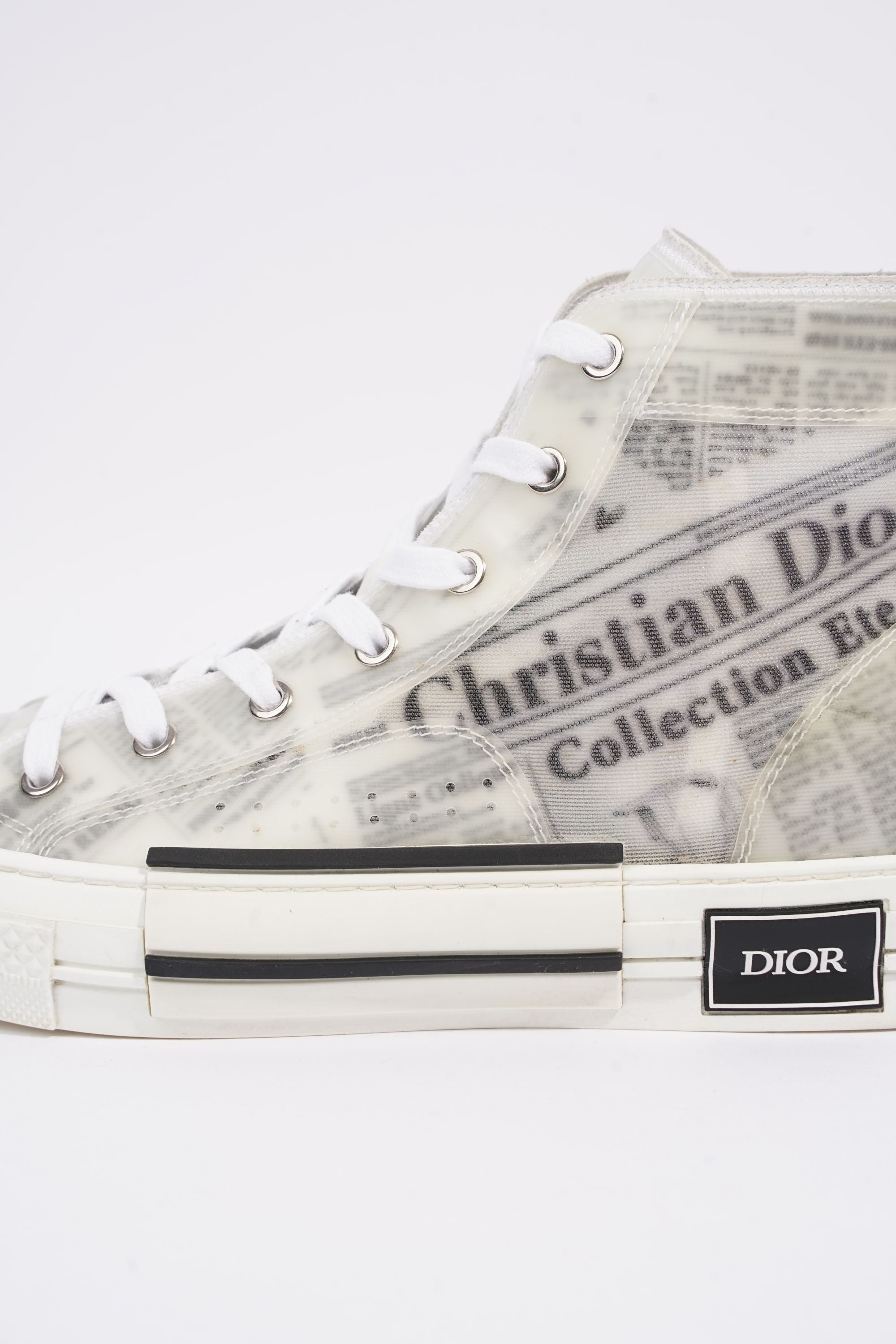 Christian Dior Men B23 White / Black Paper Print EU 41.5 / UK 7.5