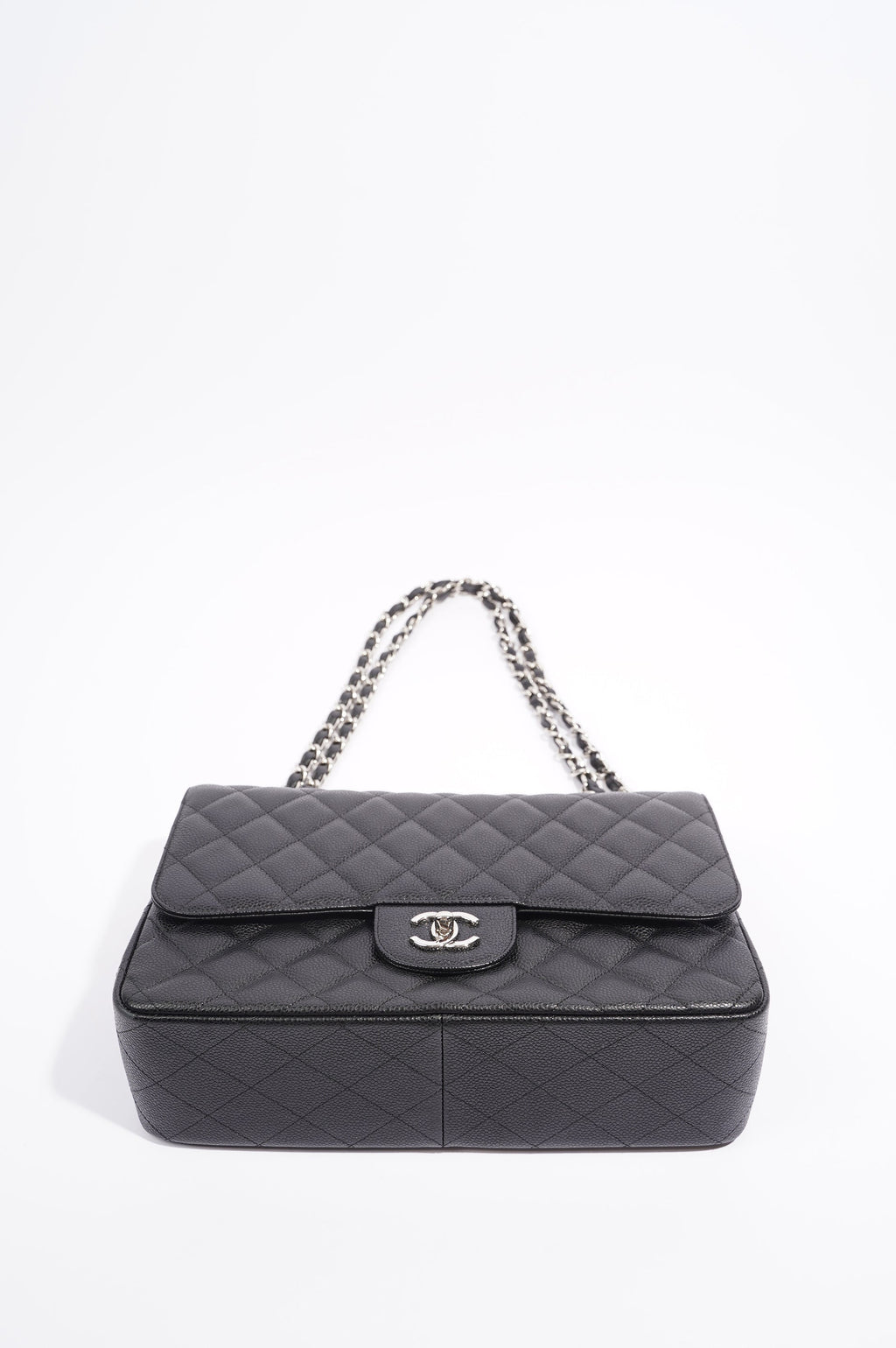 Chanel Womens Classic Flap Black Caviar Large