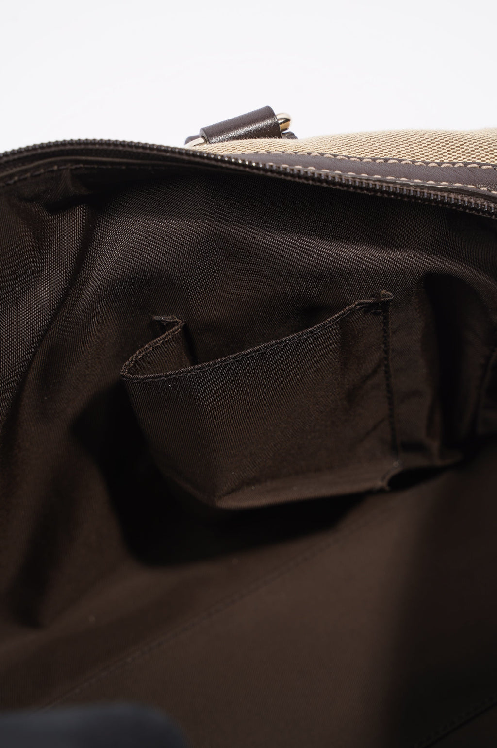 Gucci Canvas Boston Bag Beige / Brown