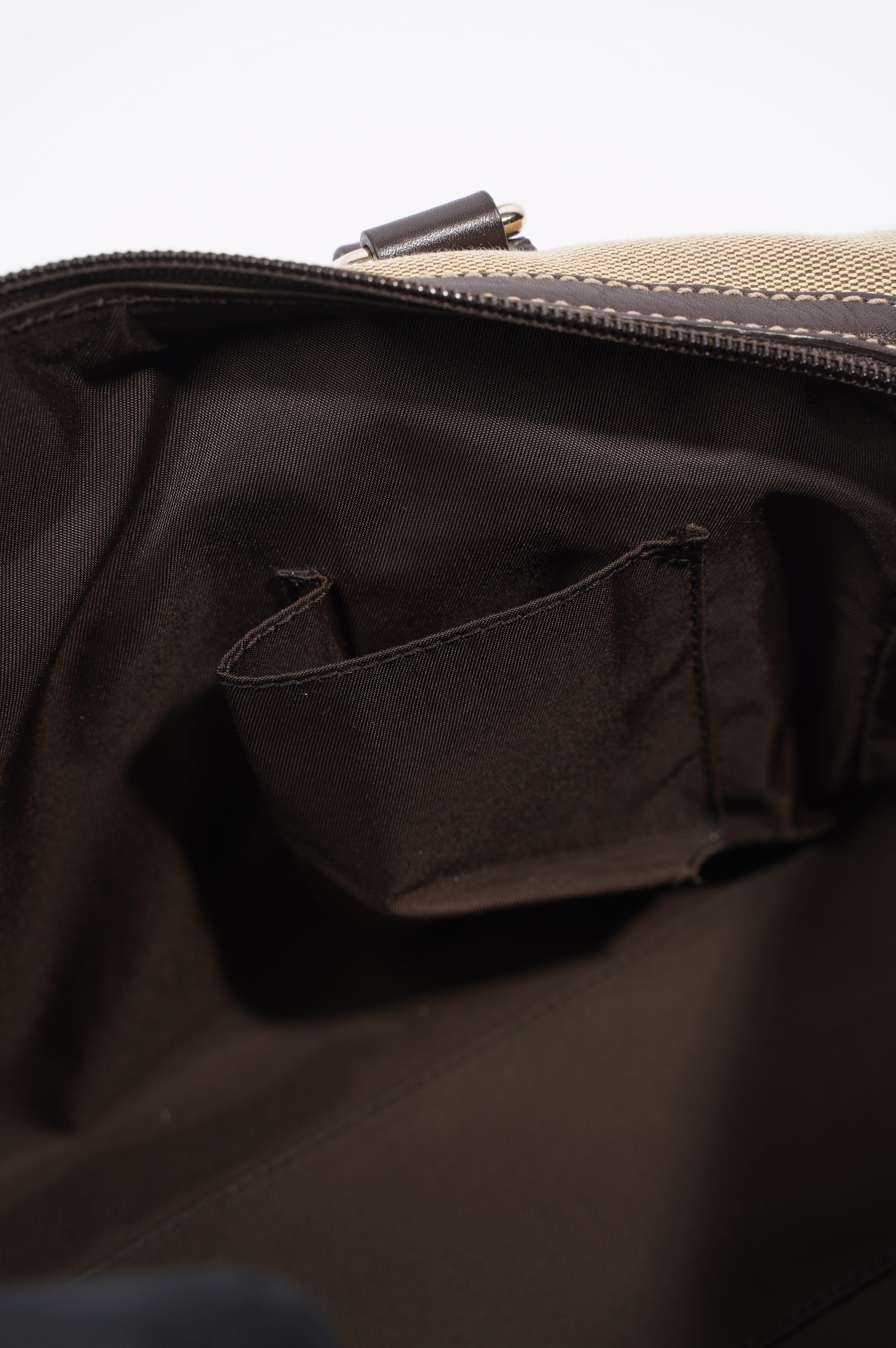 Gucci Canvas Boston Bag Beige / Brown