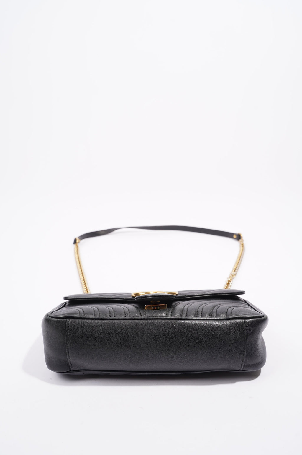 Gucci Womens Marmont Flap Black Gold Small