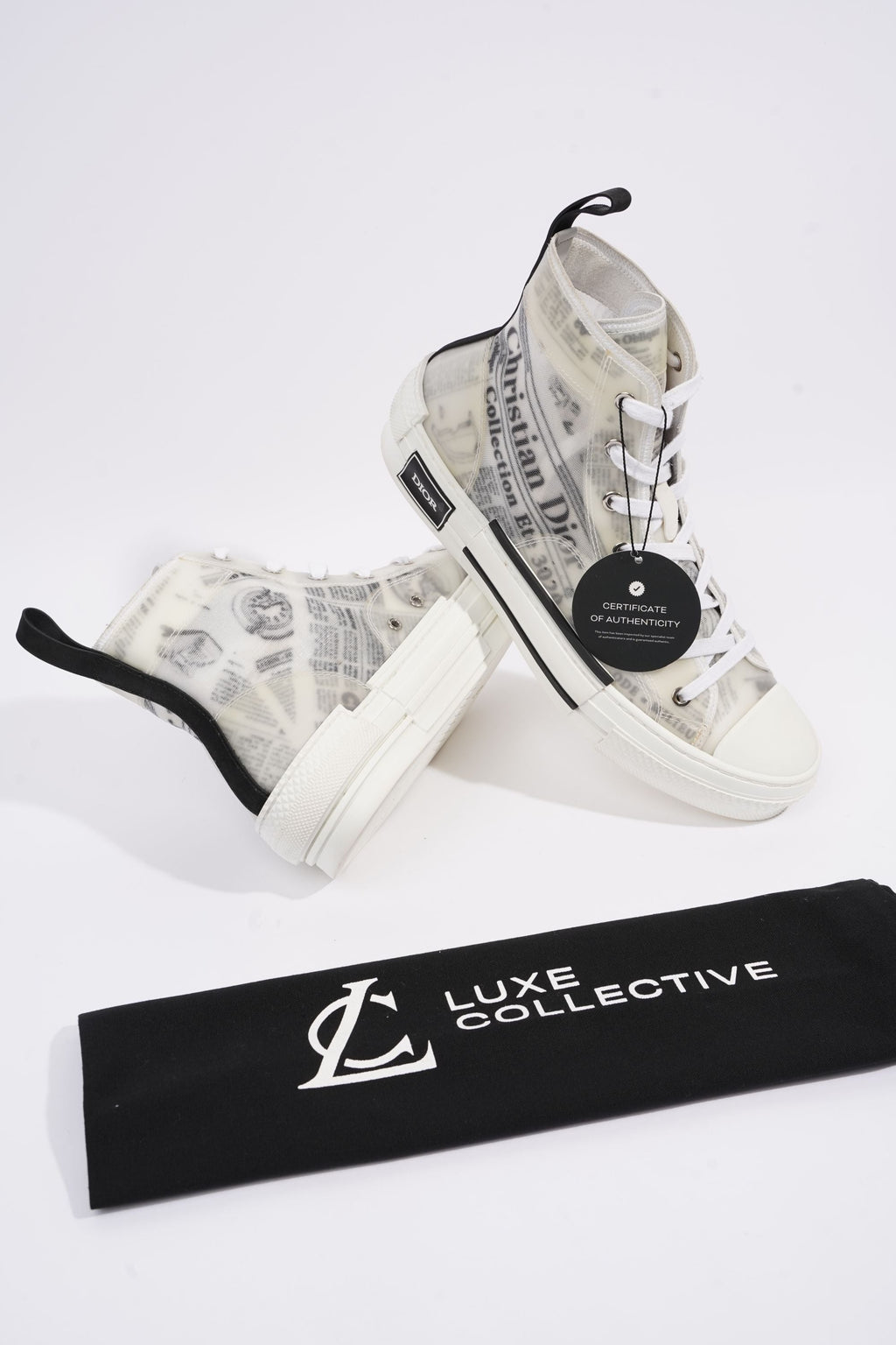 Christian Dior Men B23 White / Black Paper Print EU 41.5 / UK 7.5