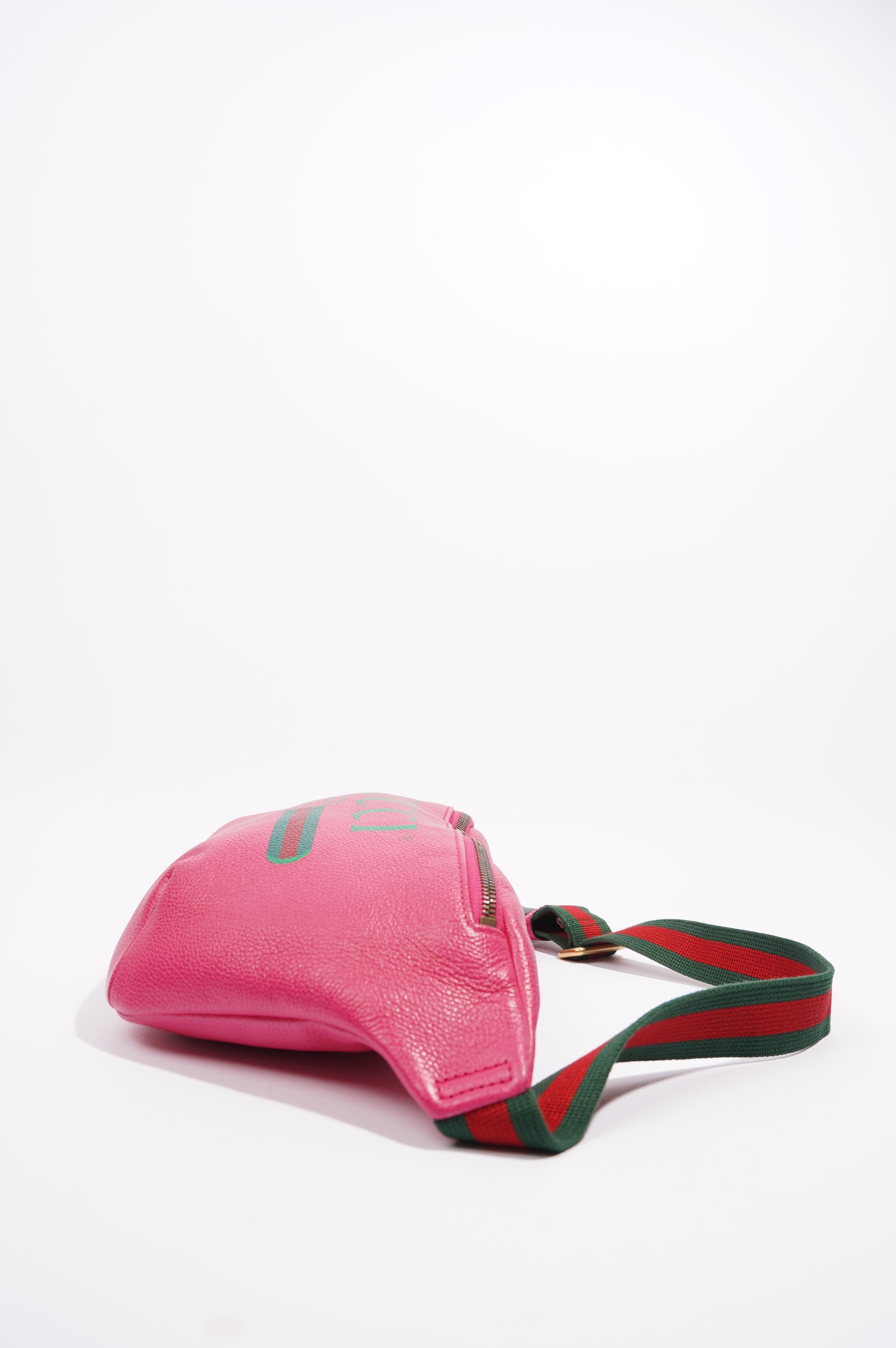 Gucci Womens Logo Belt Bag Pink Leather