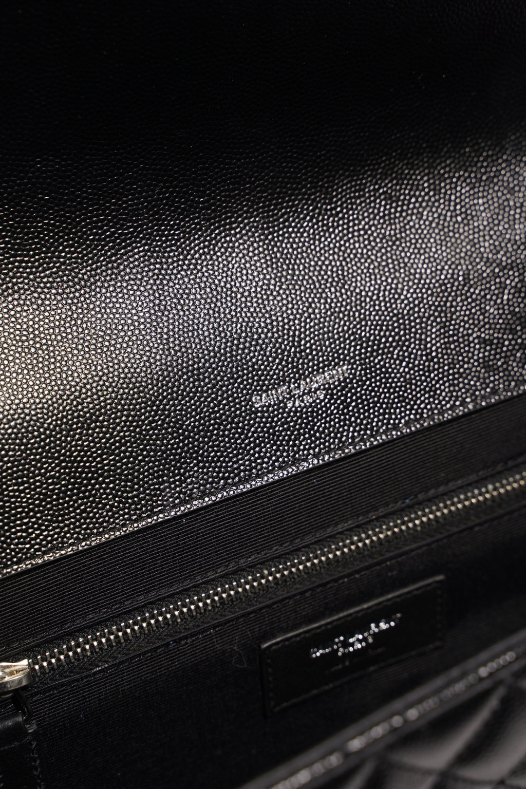 Saint Laurent Womens Envelope Large Bag Black Silver