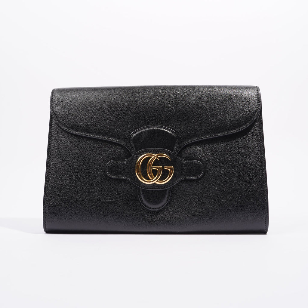 Gucci Womens Marmont Clutch Bag Black / Gold