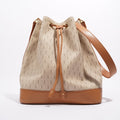 Saint Laurent Womens Bucket Bag Beige / Brown Canvas / Leather