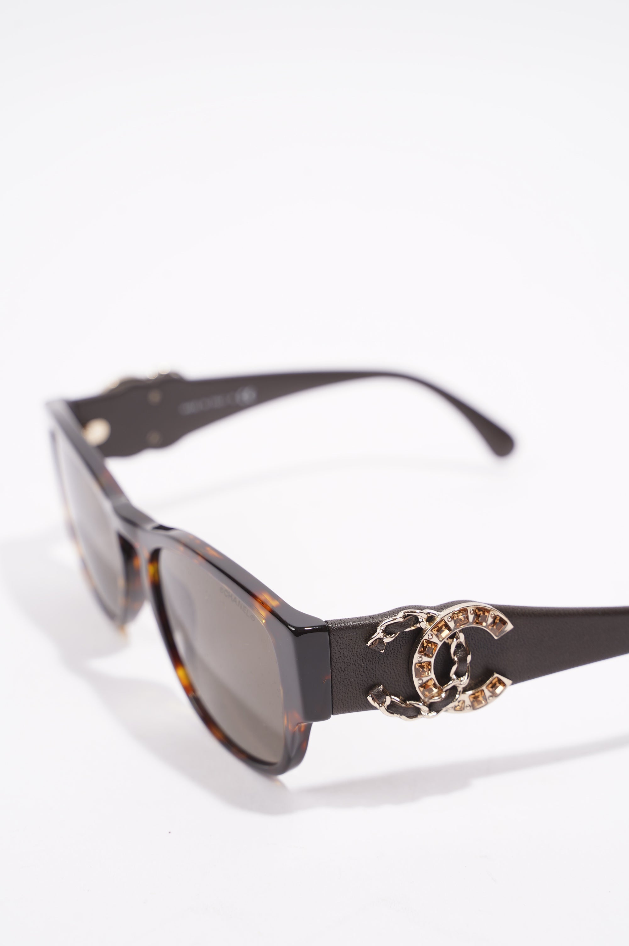 Chanel Womens Habana Sunglasses Brown Acetate 140