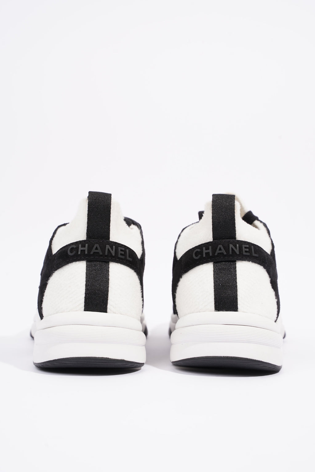 Chanel Womens Runners White and Black Fabric EU 37.5 / UK 4.5