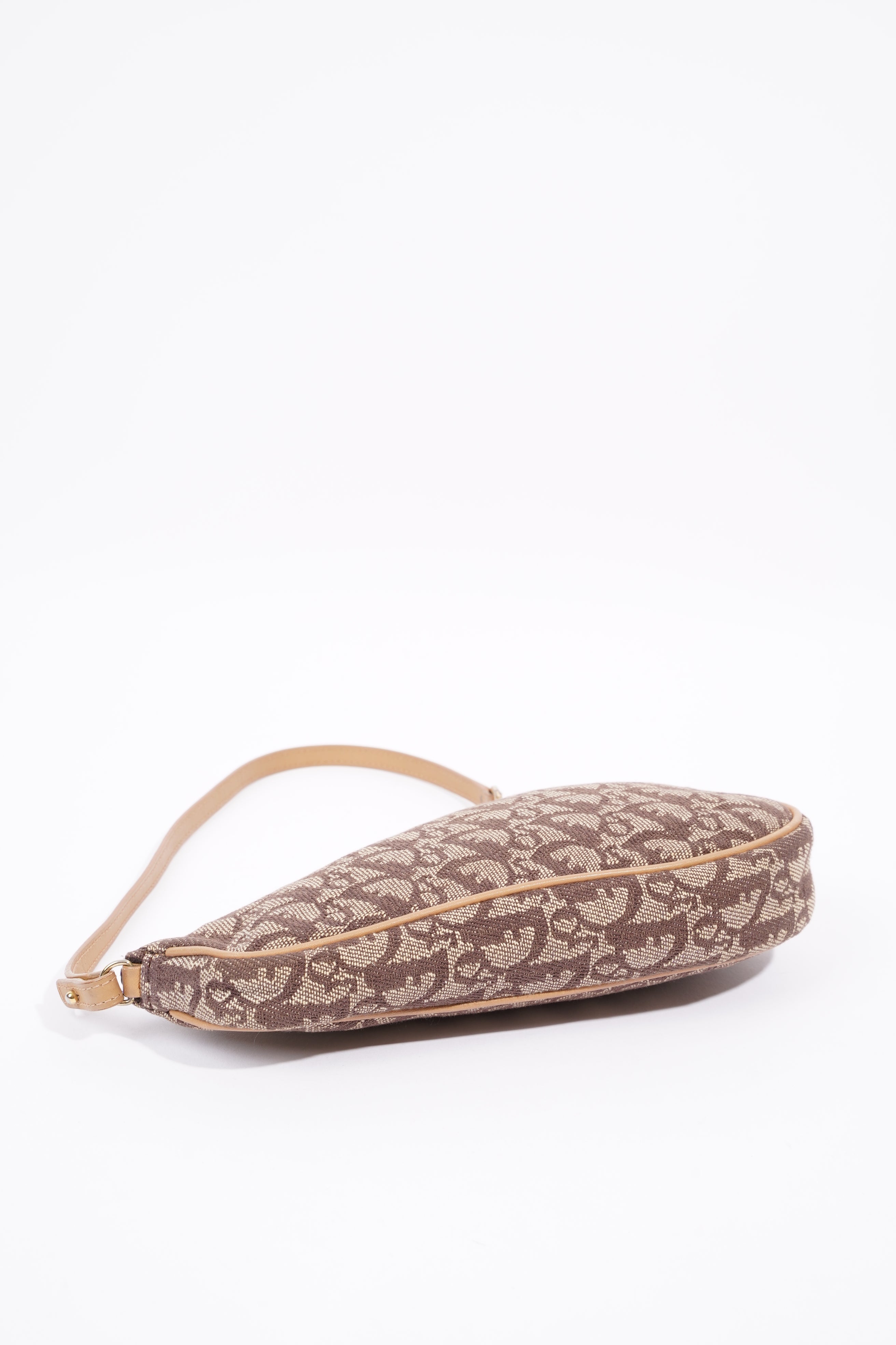 Christian Dior Womens Vintage Saddle Pochette Brown Canvas