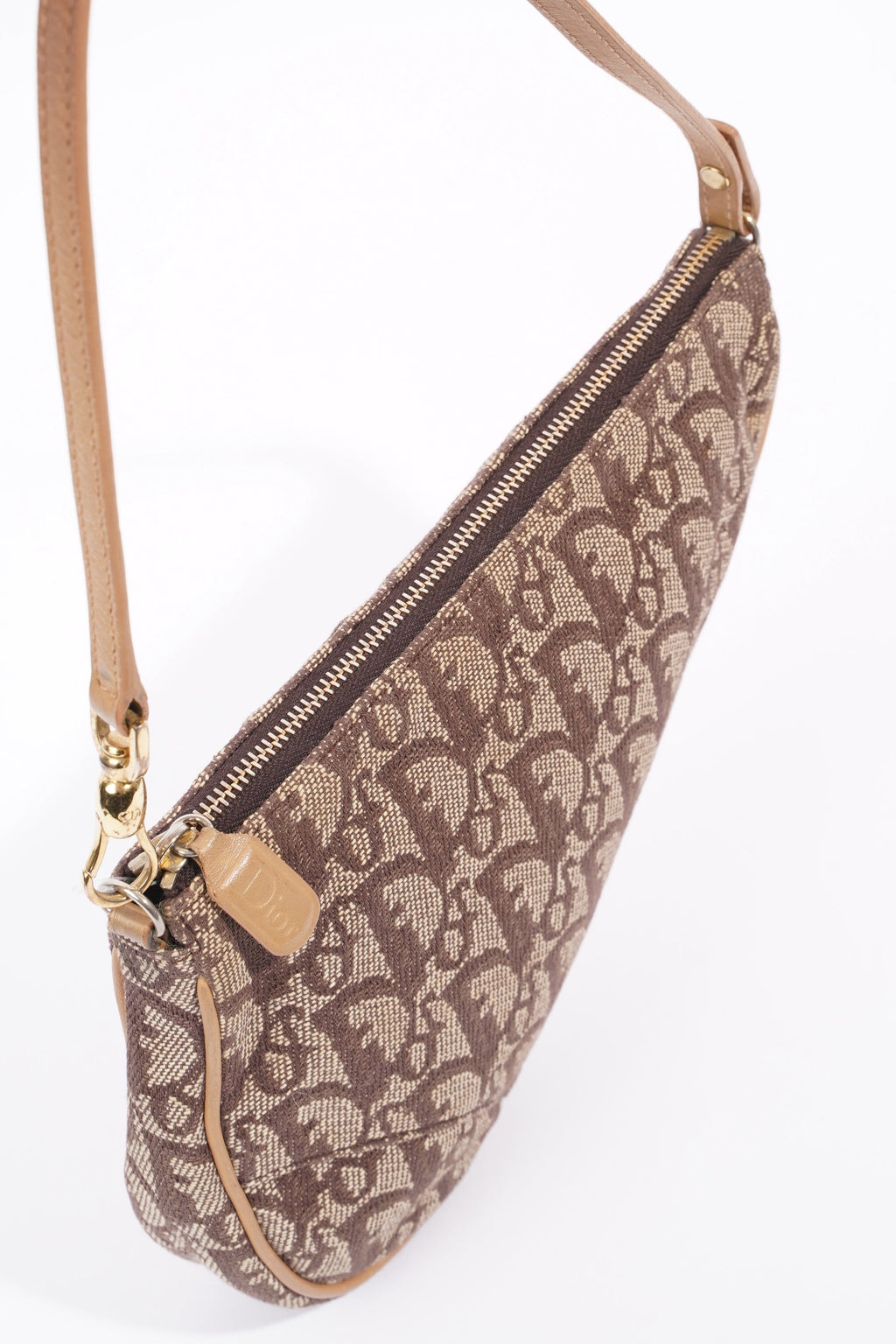 Christian Dior Womens Vintage Saddle Pochette Brown Canvas