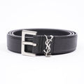 Saint Laurent Womens YSL Logo Belt Black 90cm