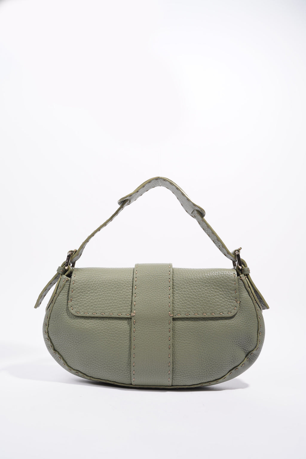 Fendi Womens Selleria Baguette Bag Green