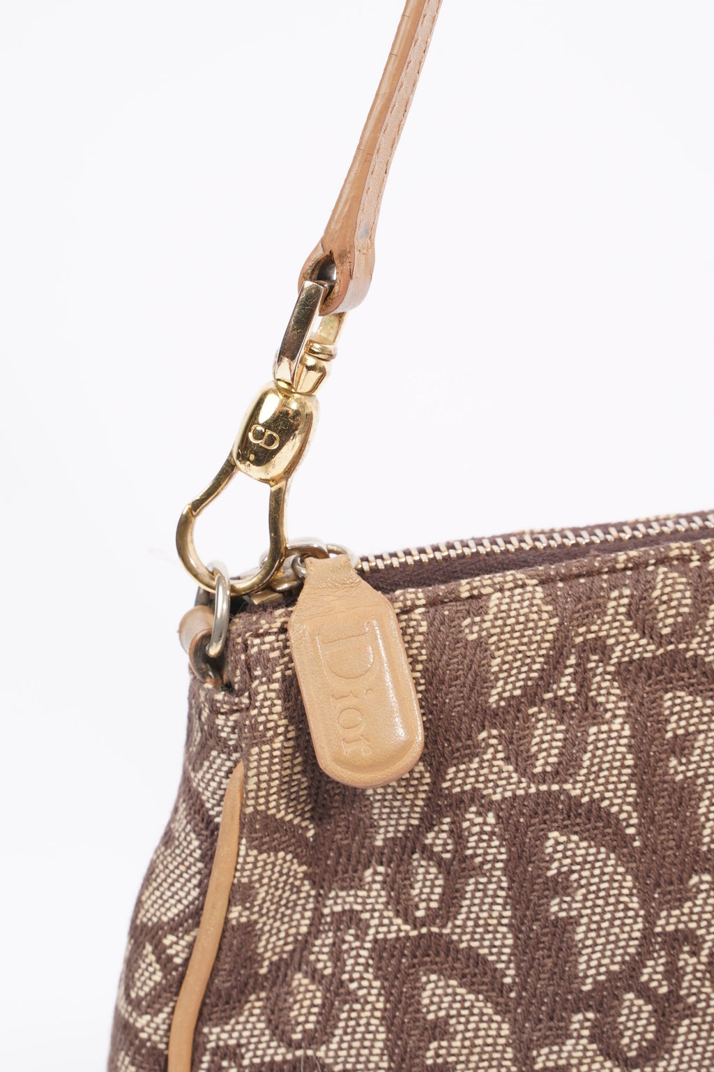 Christian Dior Womens Vintage Saddle Pochette Brown Canvas
