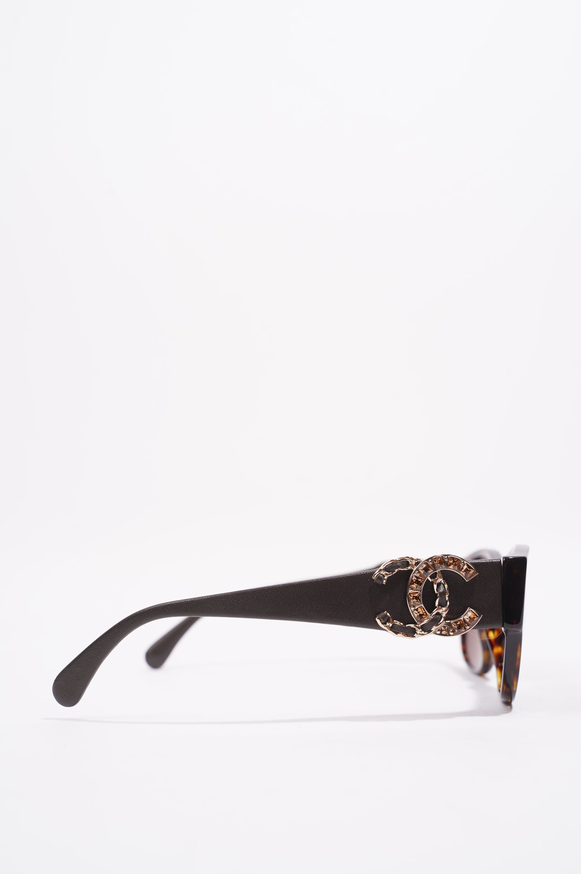 Chanel Womens Habana Sunglasses Brown Acetate 140