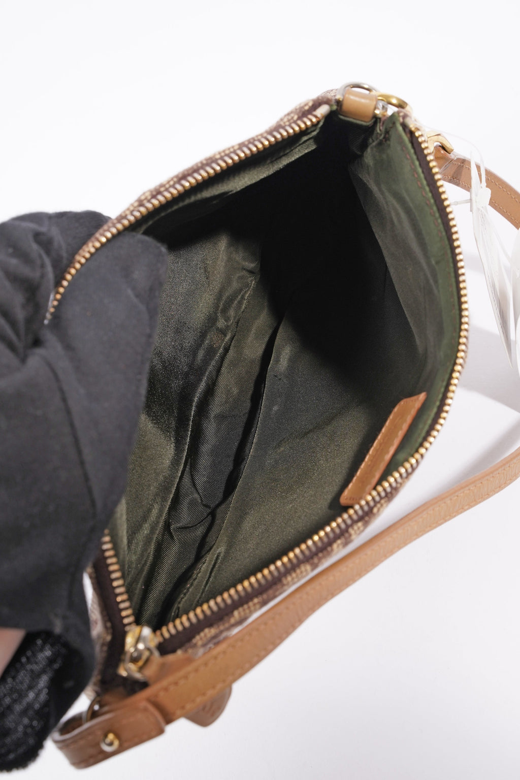 Christian Dior Womens Vintage Saddle Pochette Brown Canvas