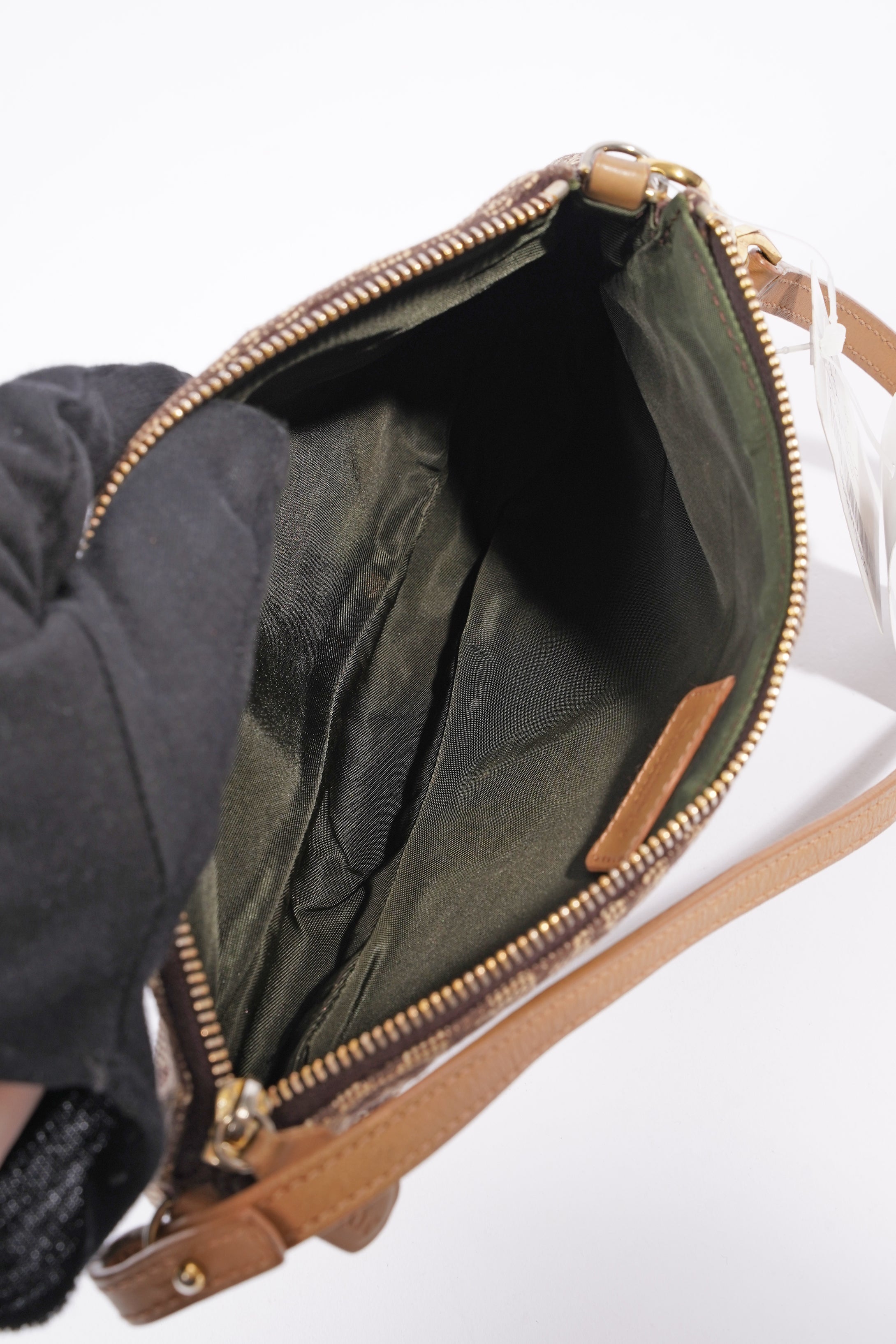 Christian Dior Womens Vintage Saddle Pochette Brown Canvas