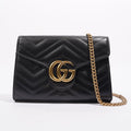 Gucci Womens GG Marmont Bag Black Matelasse Mini