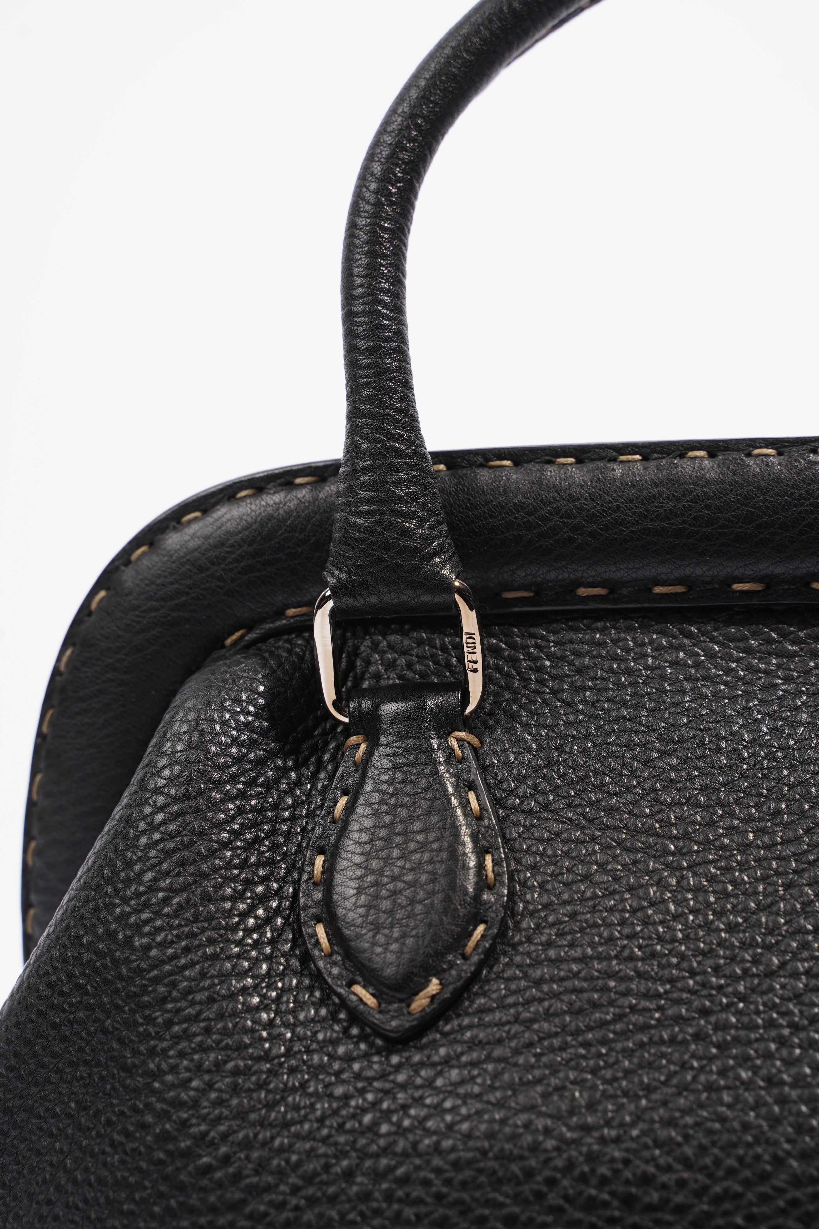 Fendi Womens Selleria Handbag Black