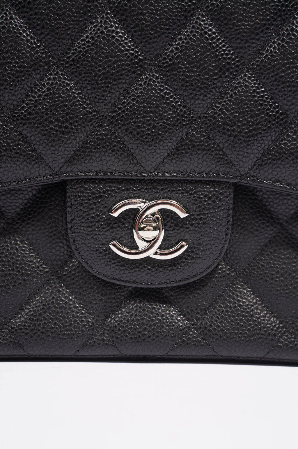 Chanel Womens Classic Flap Black Caviar Large