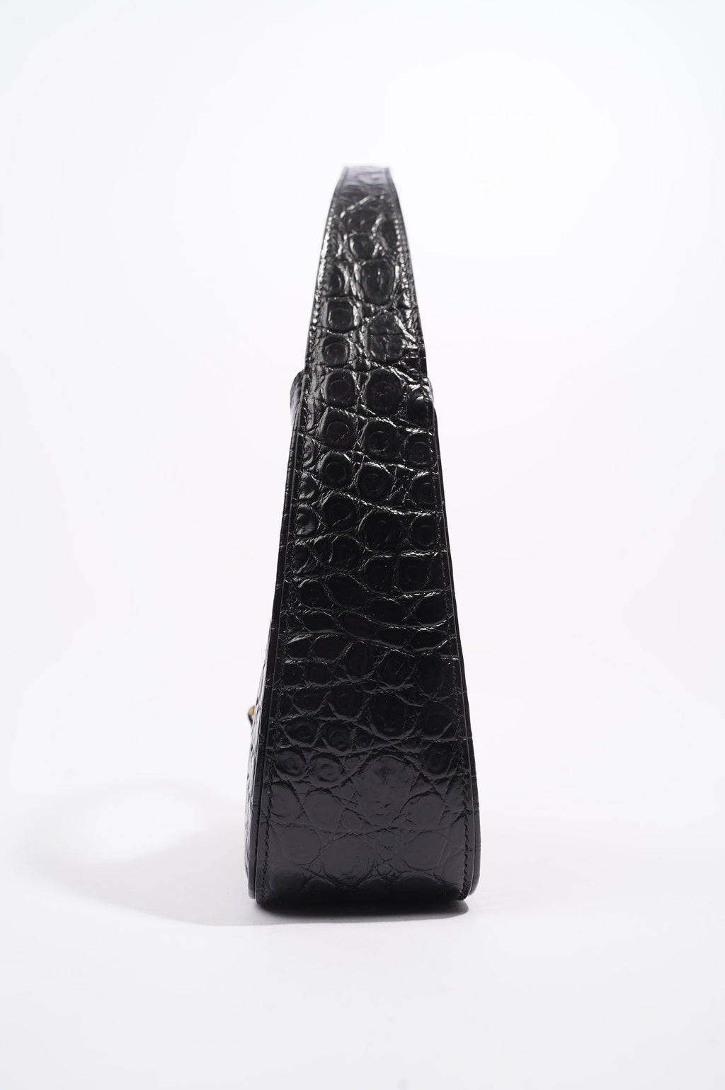 Saint Laurent Womens Le 5 A 7 Handbag Black Croc