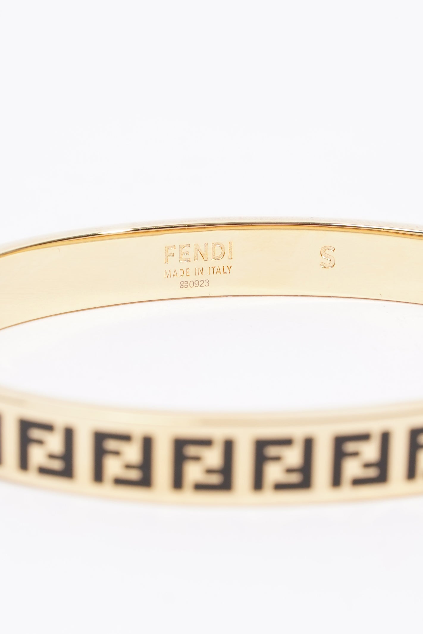 Fendi Womens FF Bracelet Gold / Black S