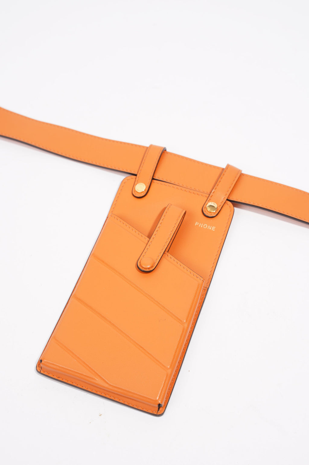 Fendi Womens Utility Belt Orange Leather 100cm