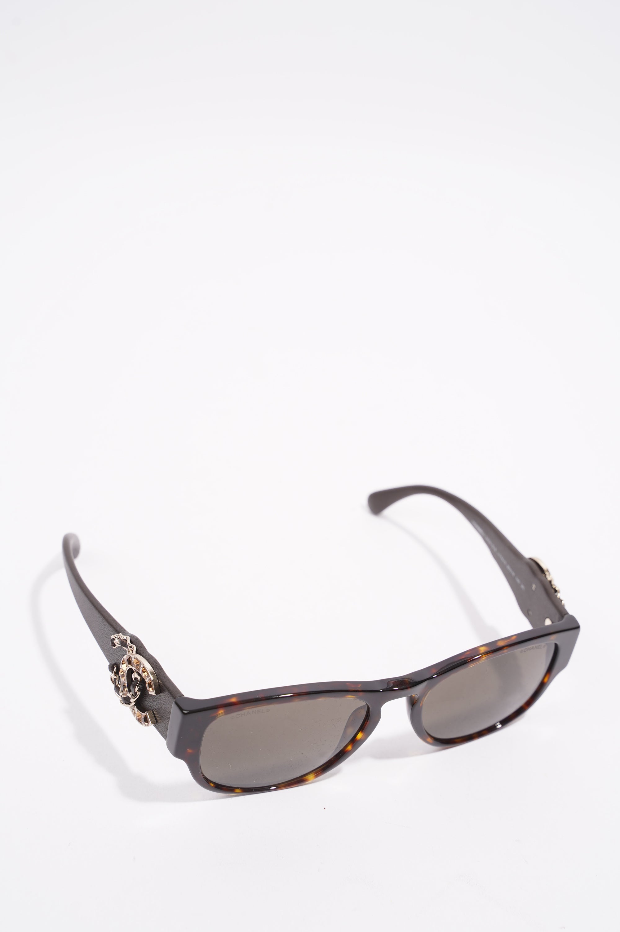 Chanel Womens Habana Sunglasses Brown Acetate 140