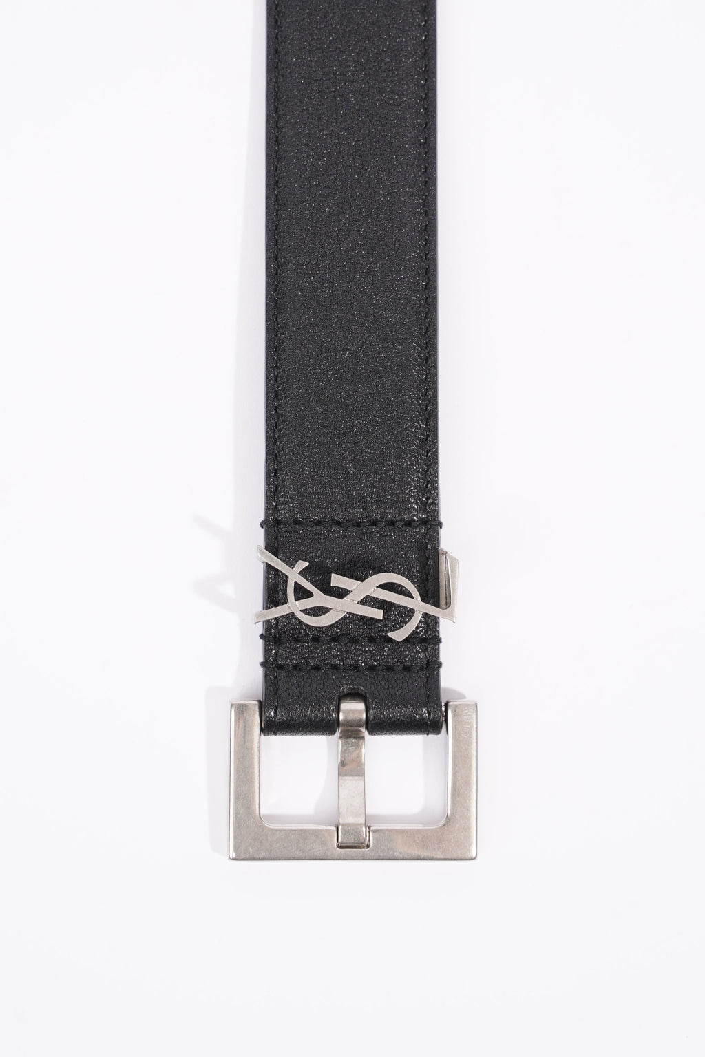 Saint Laurent Womens YSL Logo Belt Black 90cm