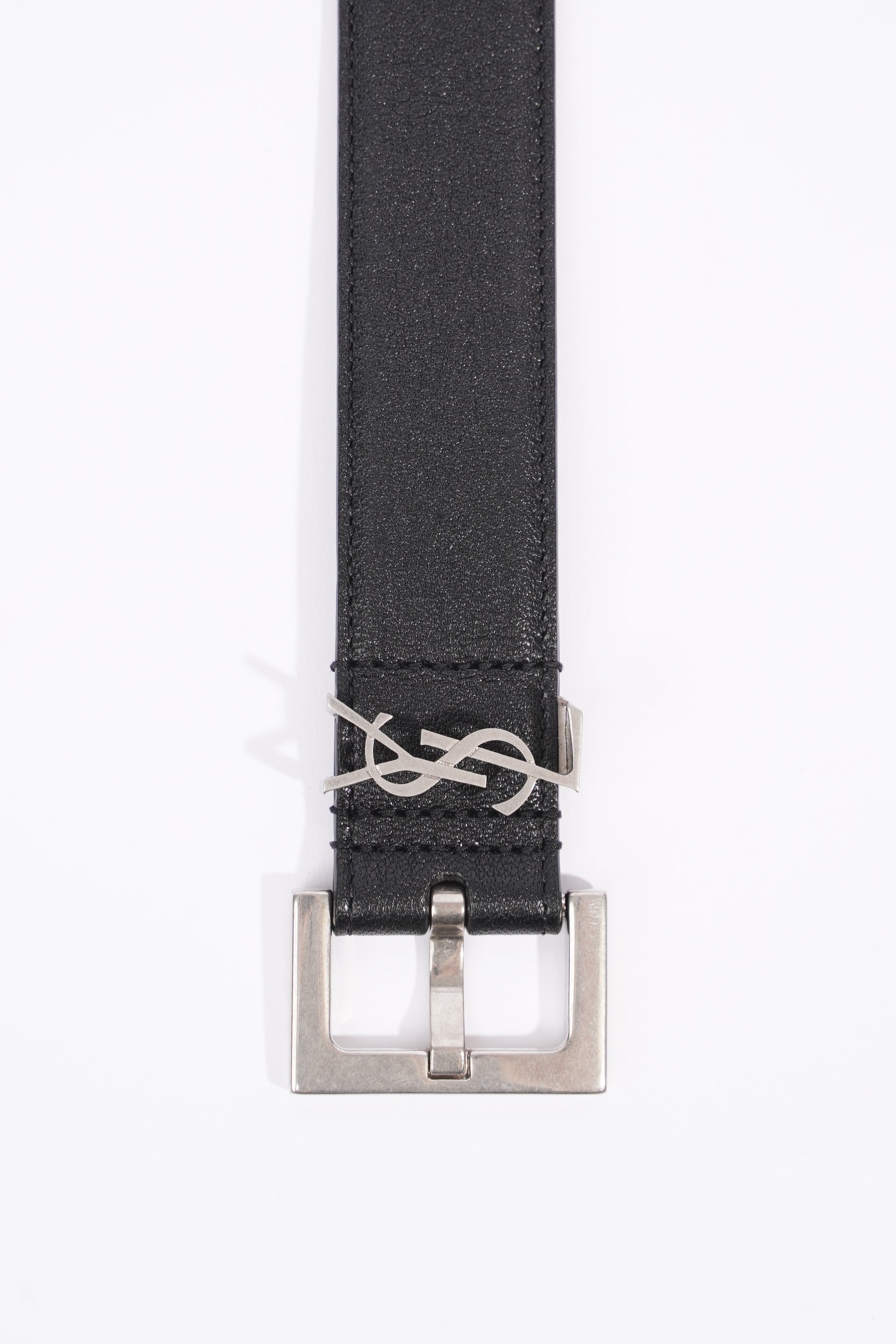 Saint Laurent Womens YSL Logo Belt Black 90cm