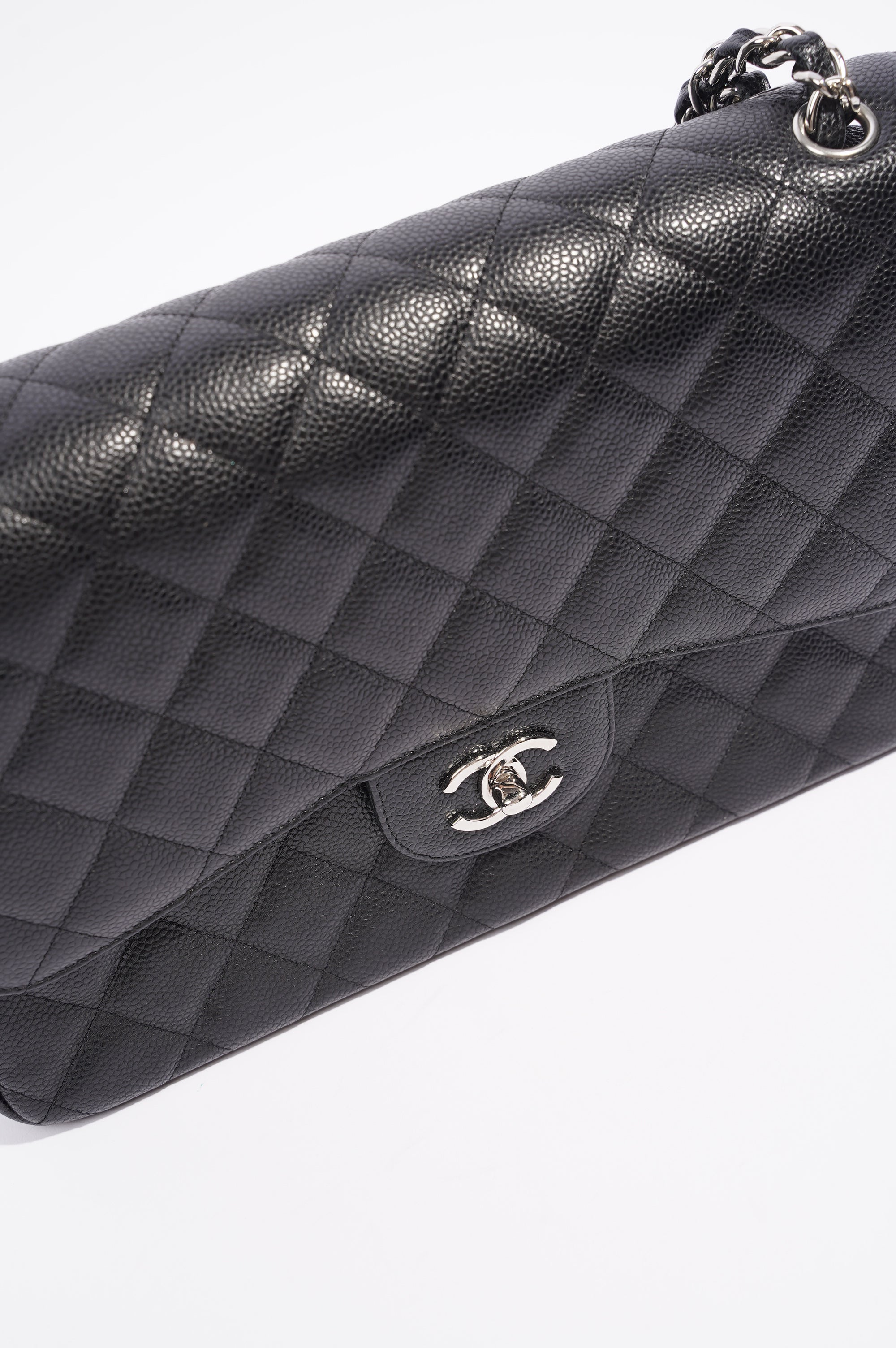 Chanel Womens Classic Flap Black Caviar Large