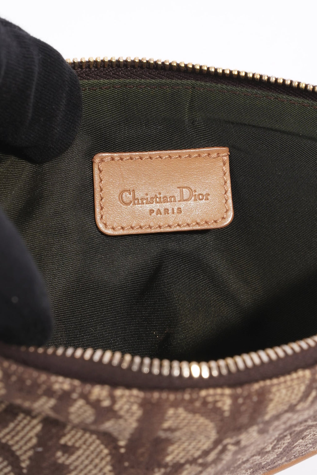 Christian Dior Womens Vintage Saddle Pochette Brown Canvas