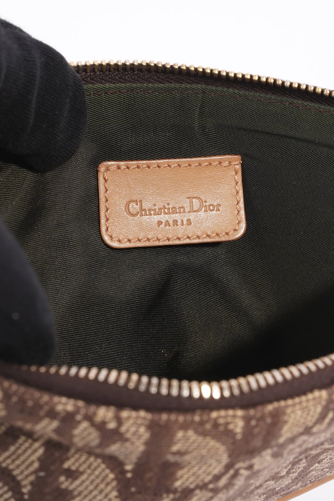 Christian Dior Womens Vintage Saddle Pochette Brown Canvas