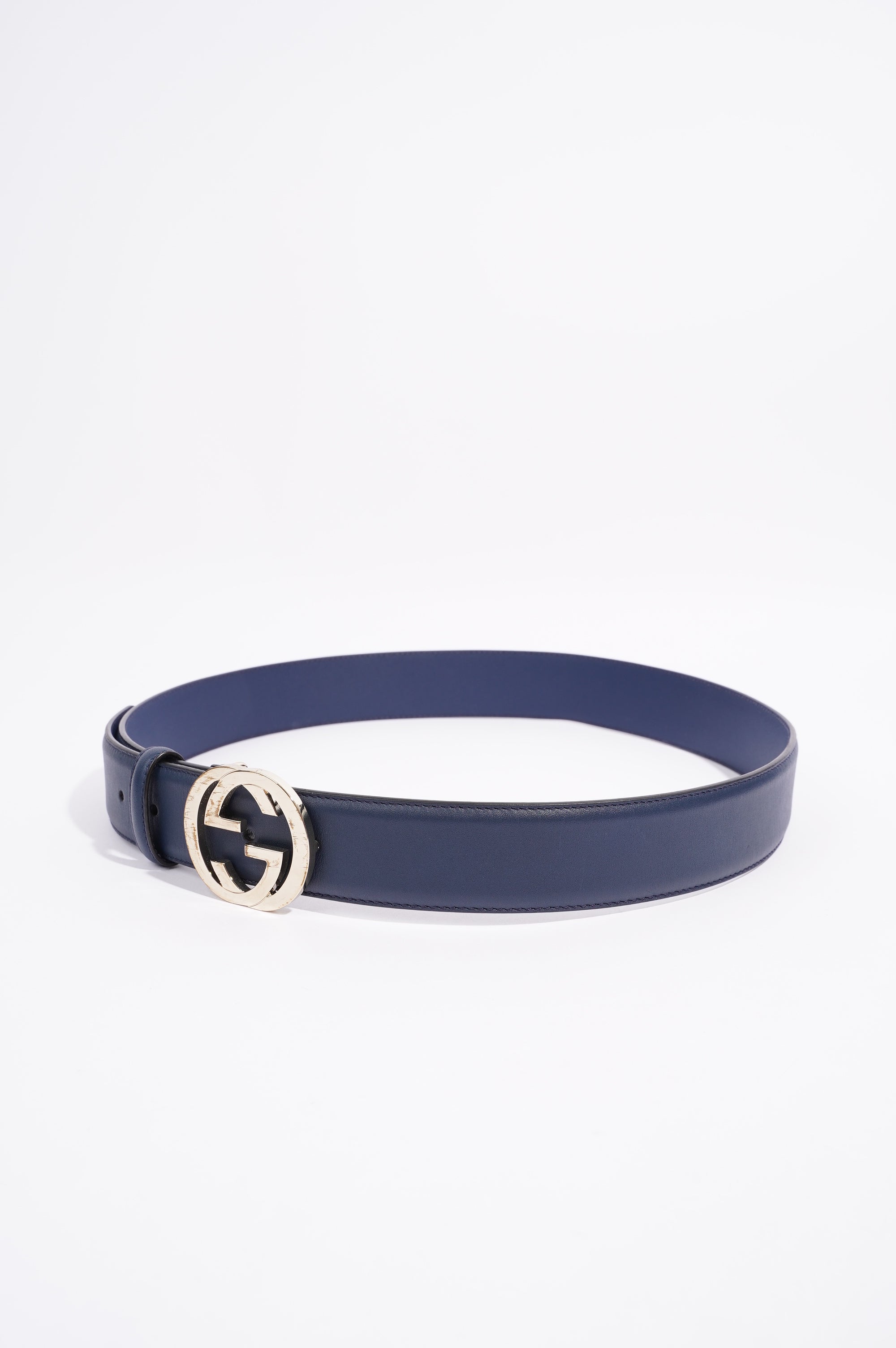 Gucci Womens Interlocking Belt Navy 90cm - 36"