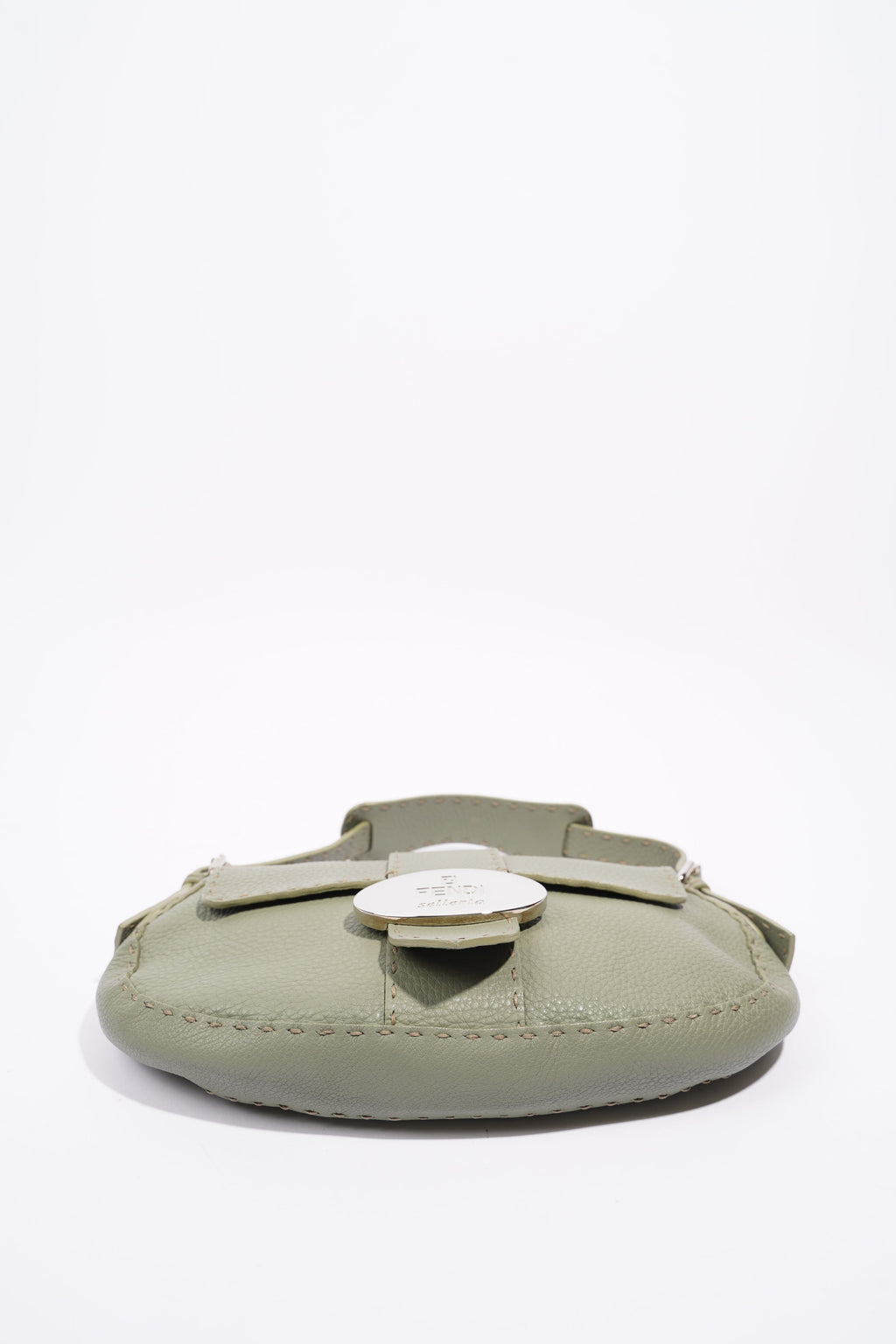 Fendi Womens Selleria Baguette Bag Green