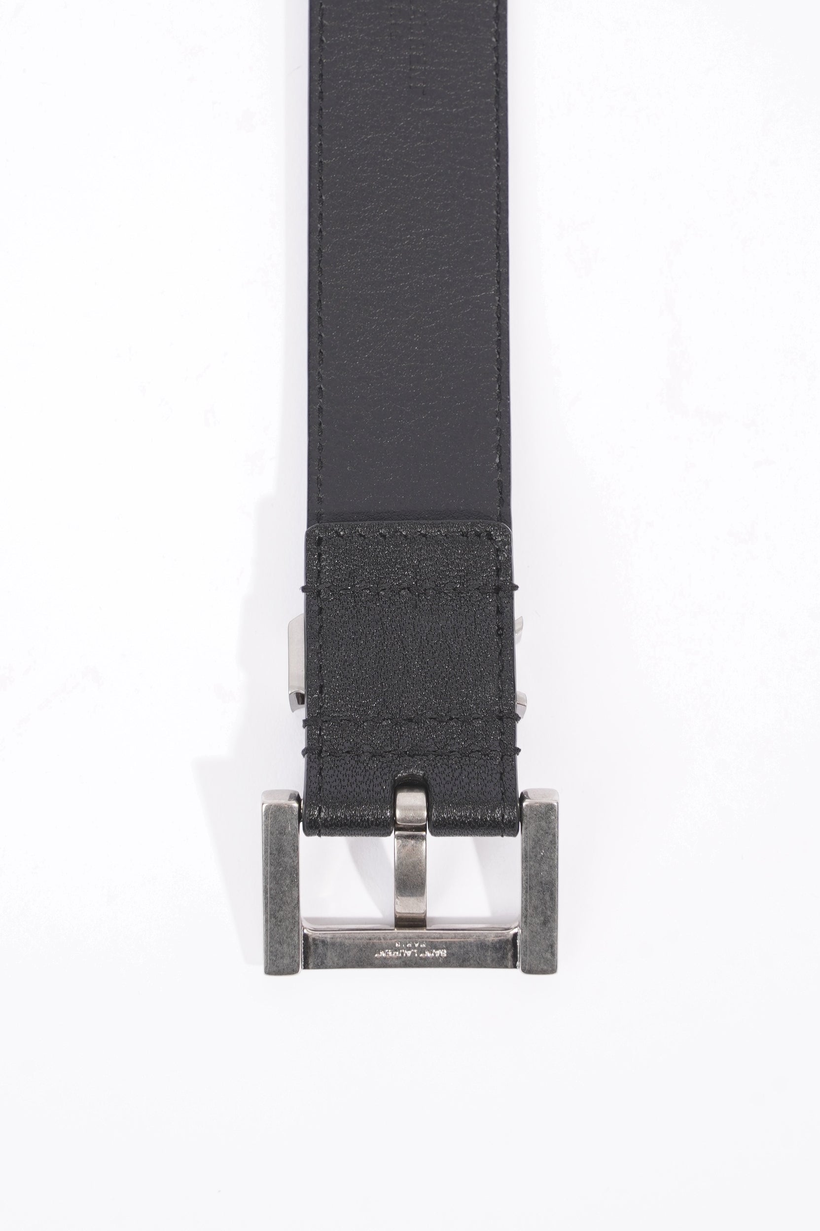 Saint Laurent Womens YSL Logo Belt Black 90cm