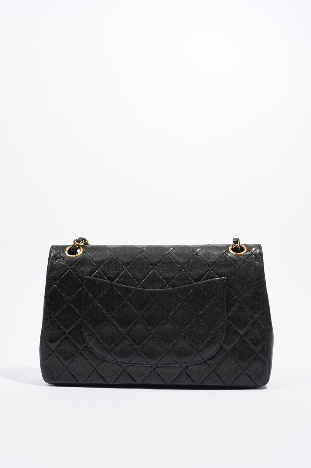 Chanel Womens Vintage Lambskin Classic Flap Black Medium