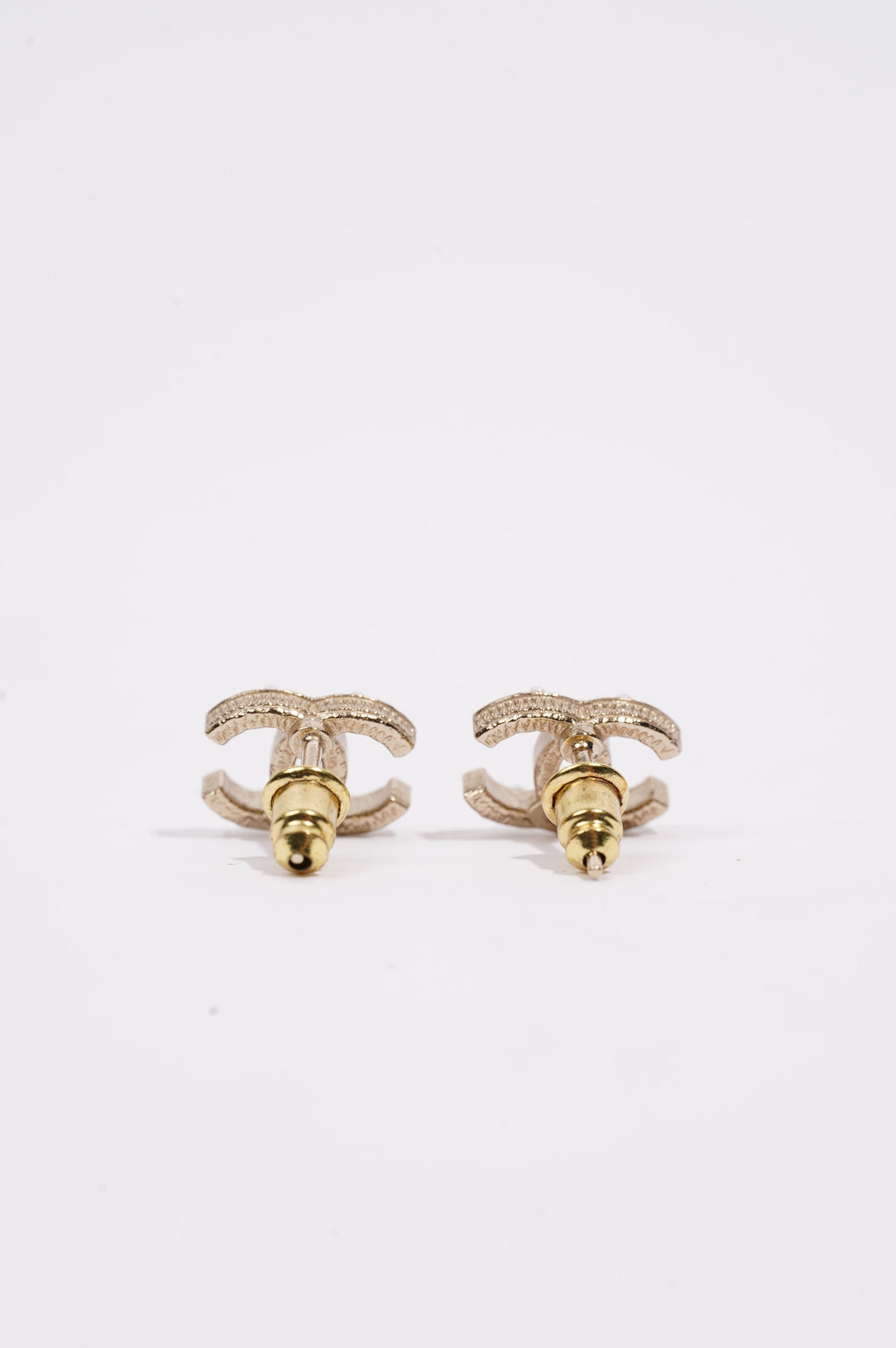 Chanel Womens CC Earrings Silver